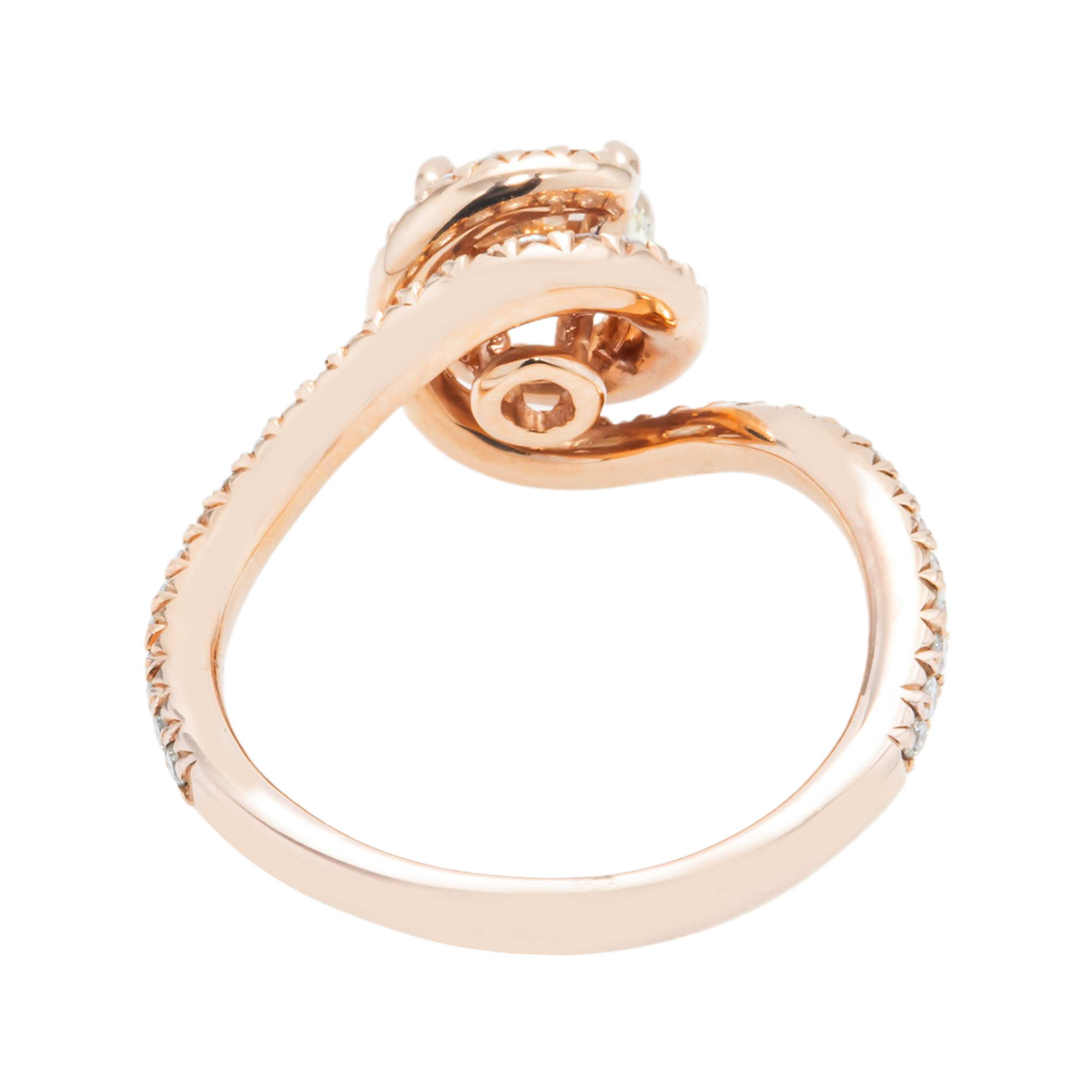 14K Rose Gold 1.10Ct Round Diamond Engagement Ring 1.47Ctw Bridal