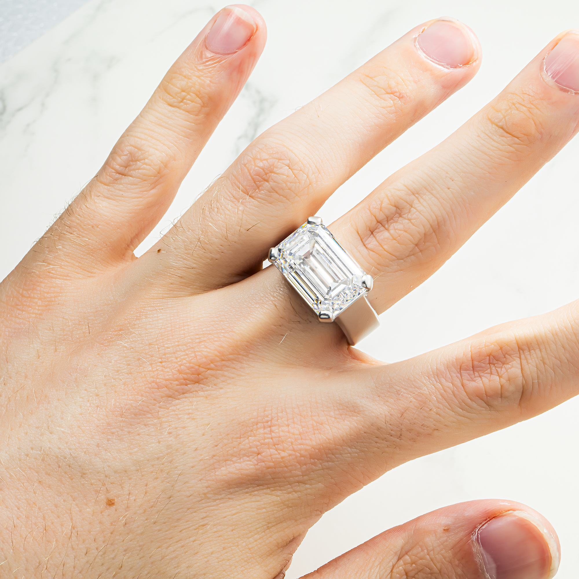 Platinum Solitaire Emerald Diamond Ring 20.15ctw