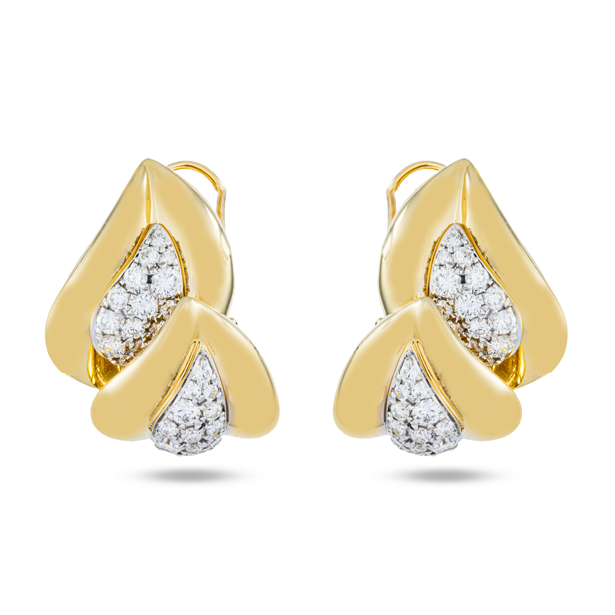 14K Yellow Gold Round Diamond Drop Earrings 1.88ctw