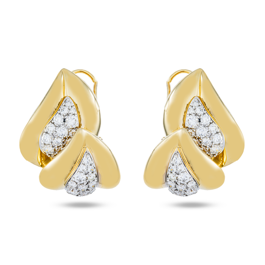 14K Yellow Gold Round Diamond Drop Earrings 1.88ctw