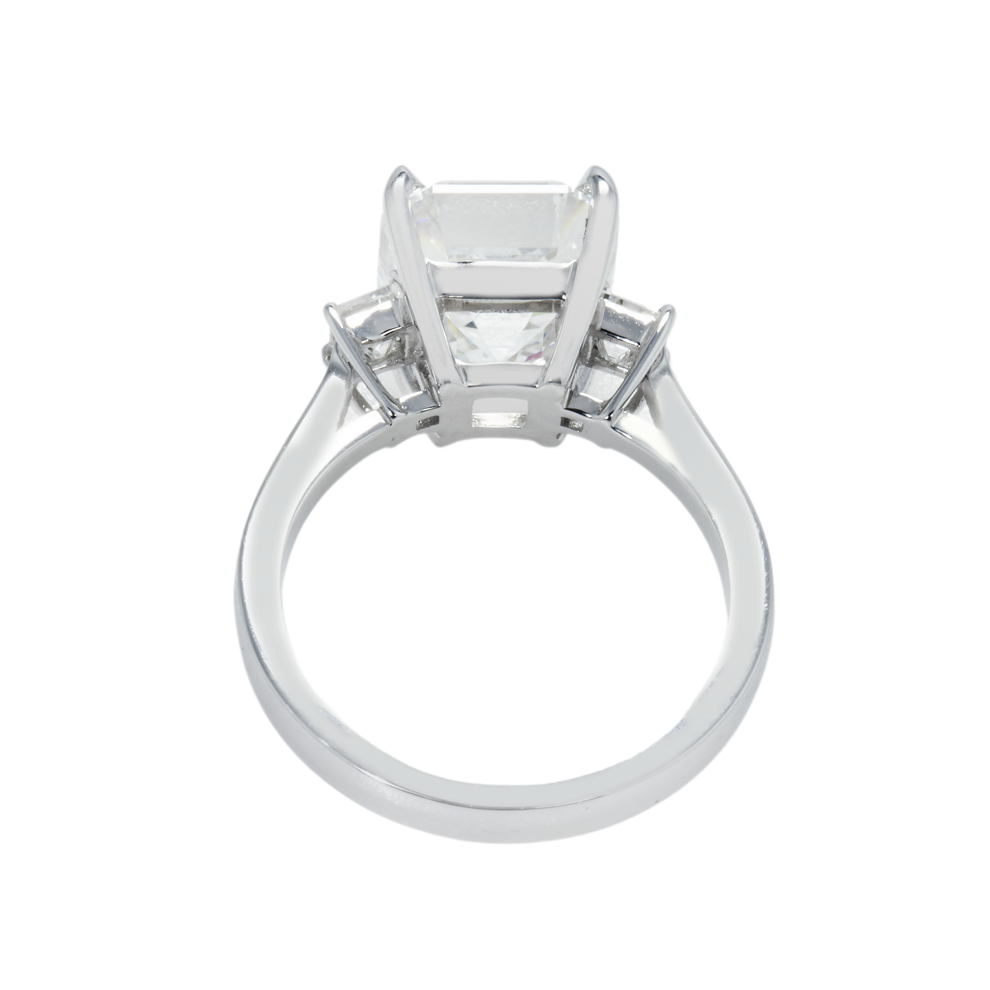 GIA 18K White Gold 5.06ct Triple Asscher Cut Diamond Engagement Ring 5.42ctw