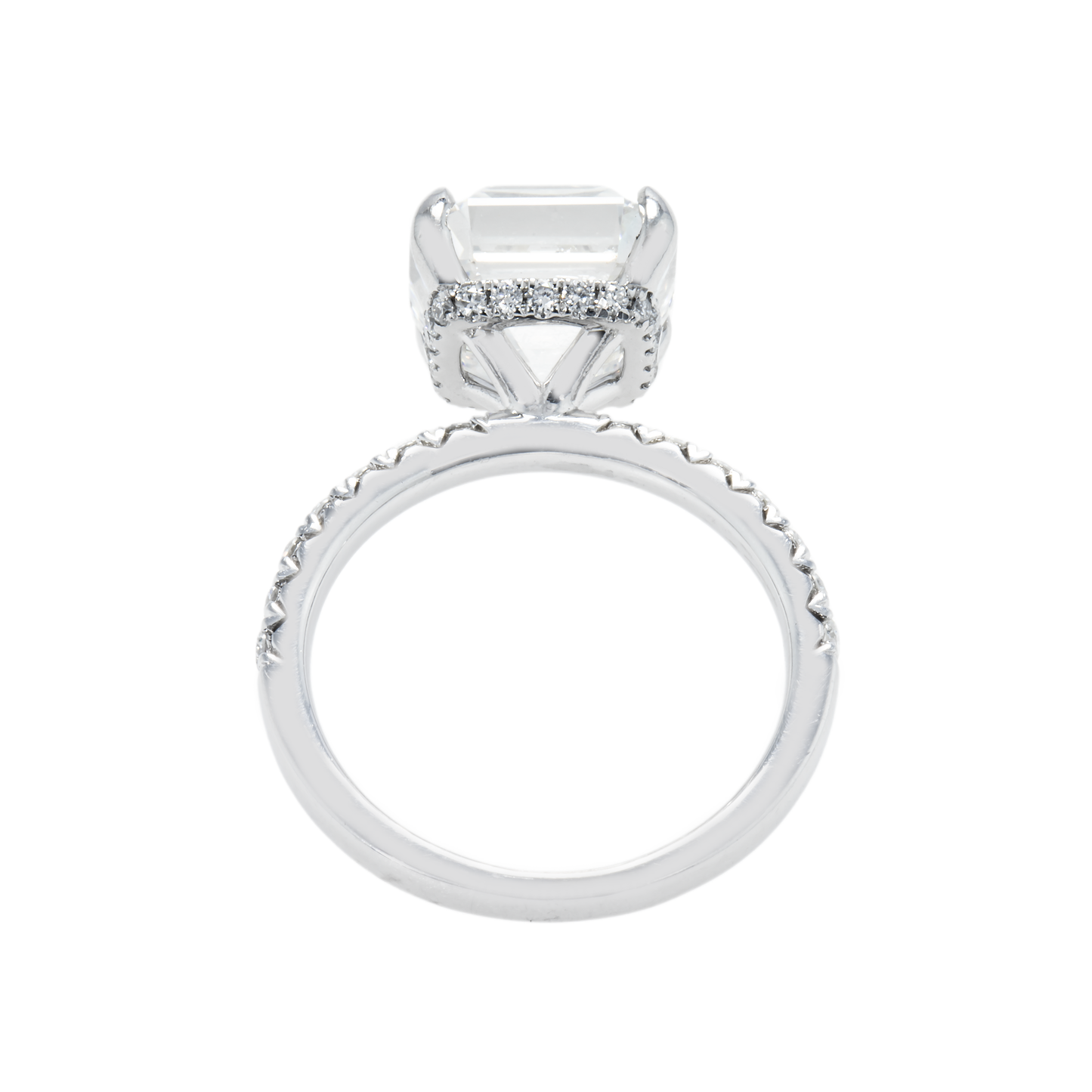 GIA Platinum 6.28ct Asscher Cut Diamond Engagement Ring 7.09ctw