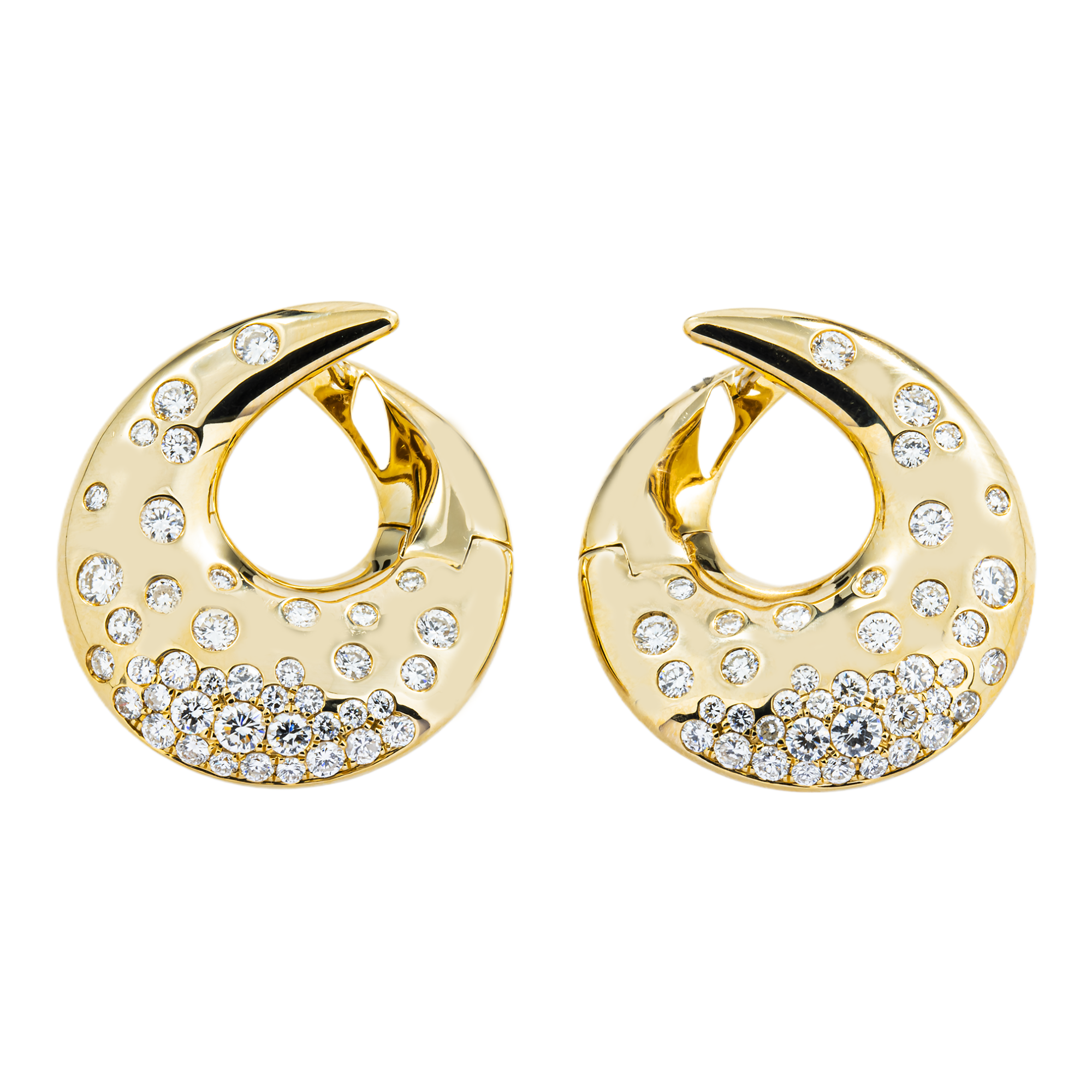 14K Yellow Gold Round Diamond Drop Earrings 2.43ctw