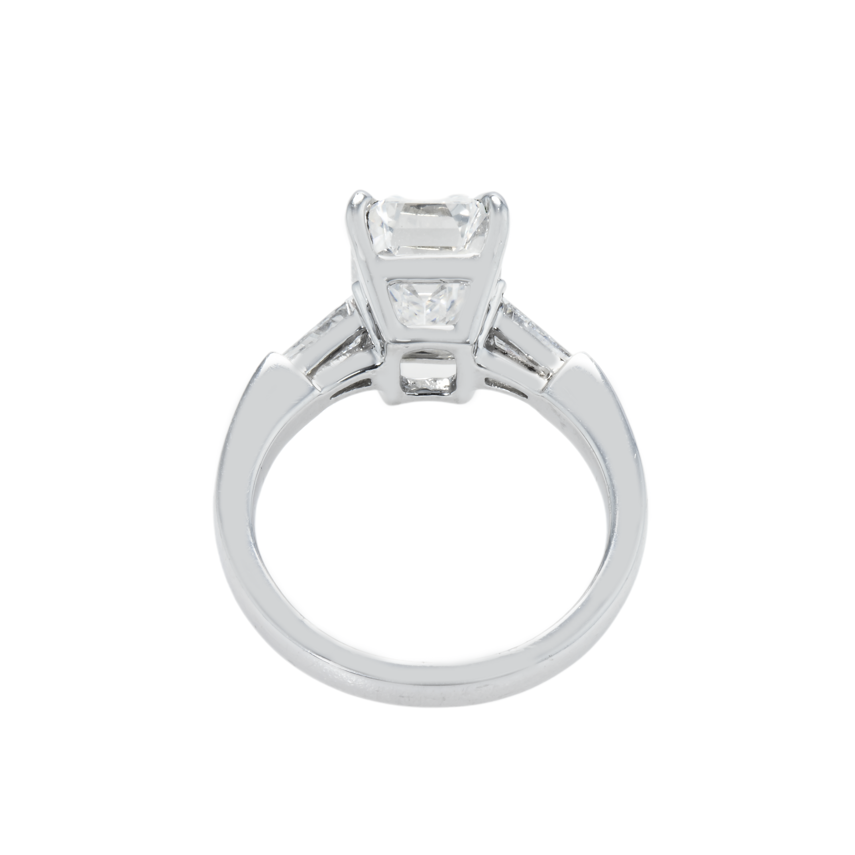 Gia Platinum 4.04Ct Oval Cut Triple Diamond Engagement Ring 4.42Ctw Bridal