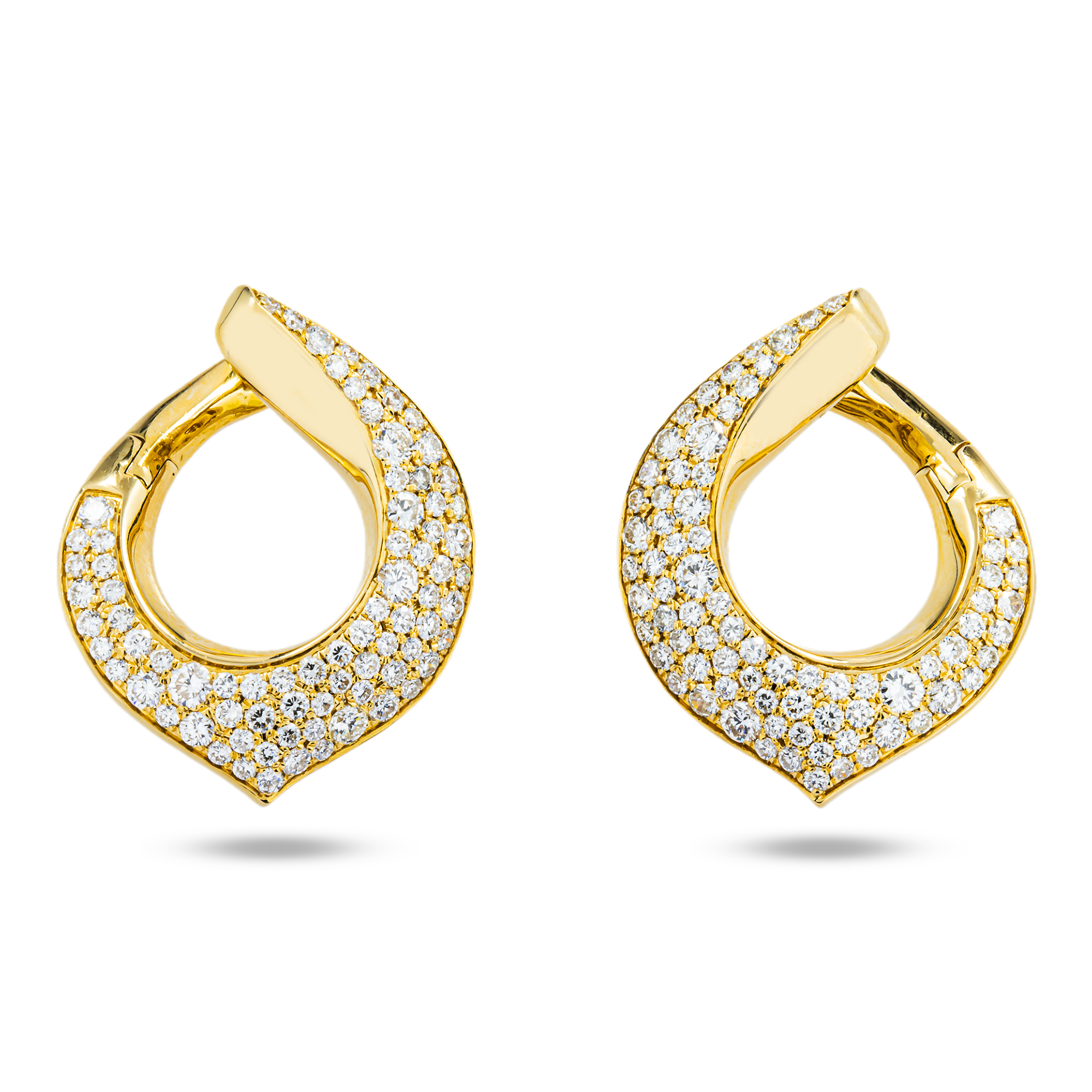 14K Yellow Gold Round Diamond Drop Earrings 2.66ctw