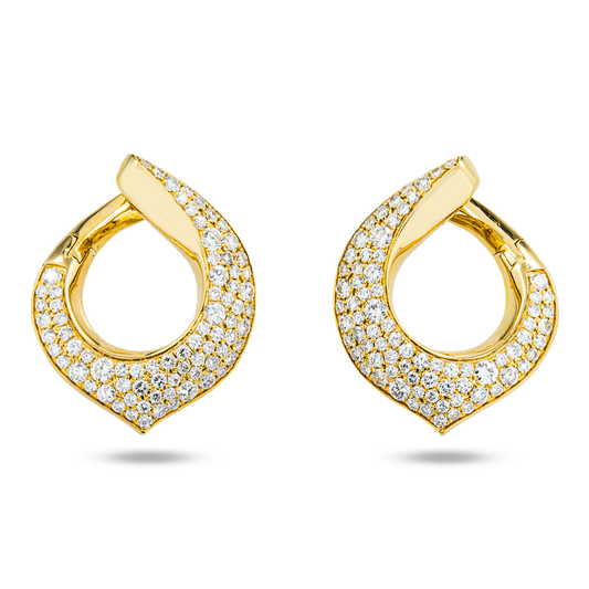 14K Yellow Gold Round Diamond Drop Earrings 2.66ctw