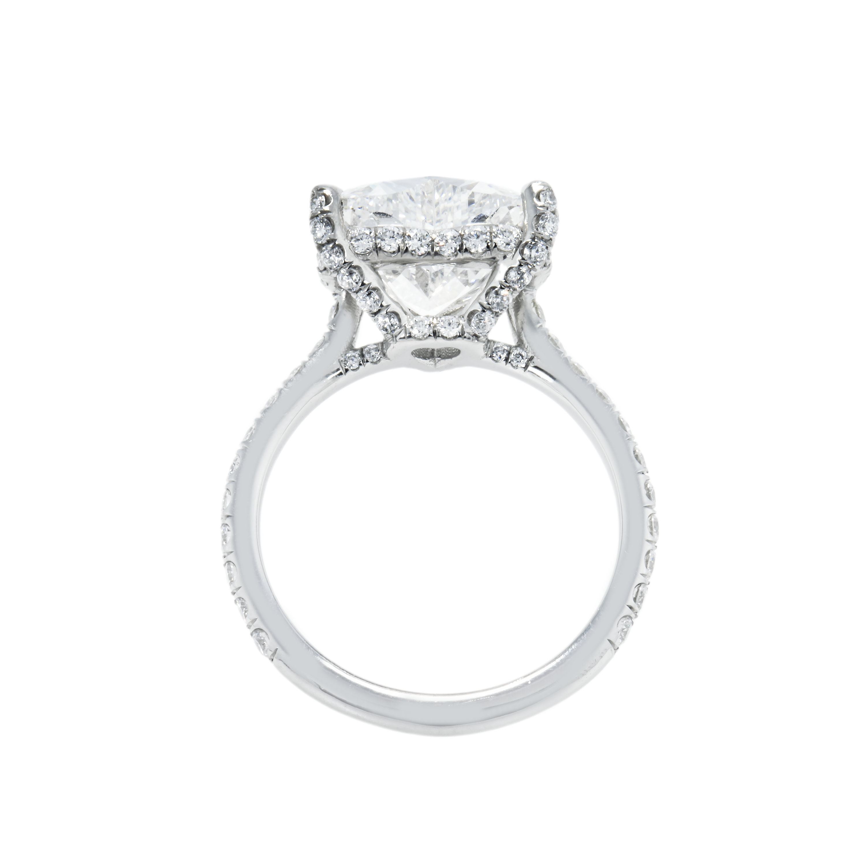 Gia Platinum 5.02Ct Heart Cut Diamond Engagement Ring 5.96Ctw Bridal
