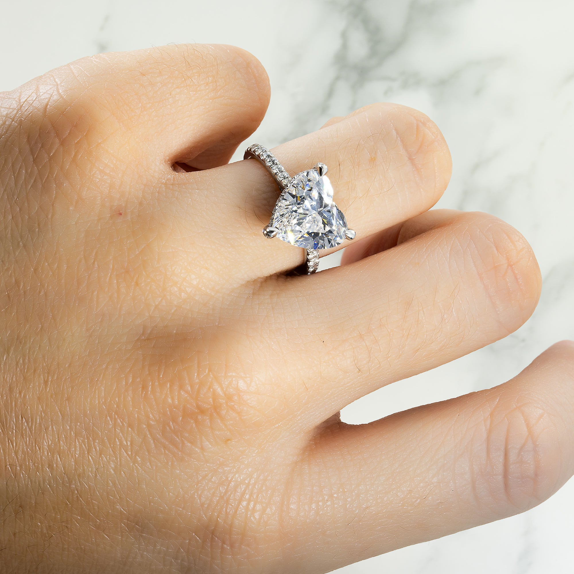 Gia Platinum 5.02Ct Heart Cut Diamond Engagement Ring 5.96Ctw Bridal