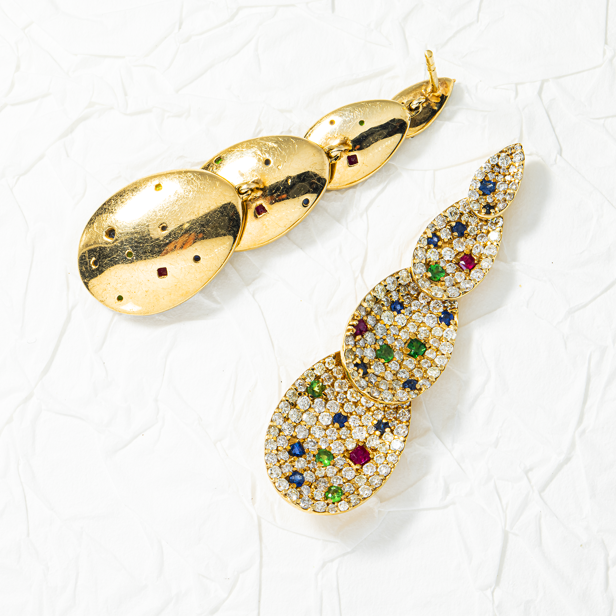 14K Yellow Gold Summer Solstice Gemstone & Diamond Drop Earrings 3.60ctw