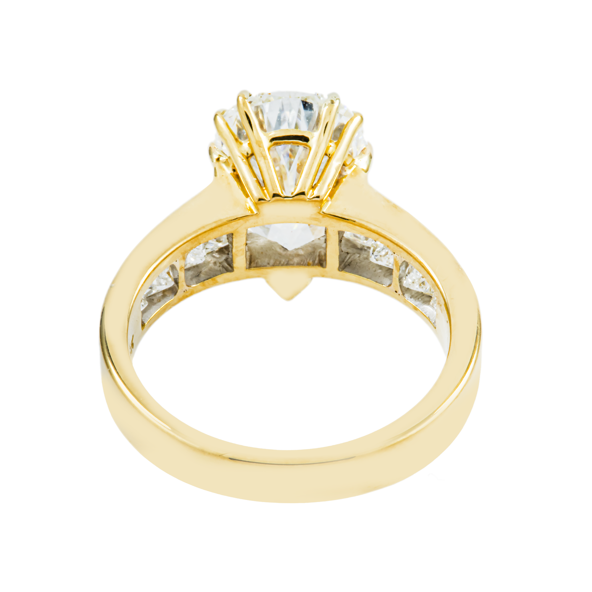 18K Yellow Gold 3.20ct Pear Cut Diamond Engagement Ring 4.45ctw