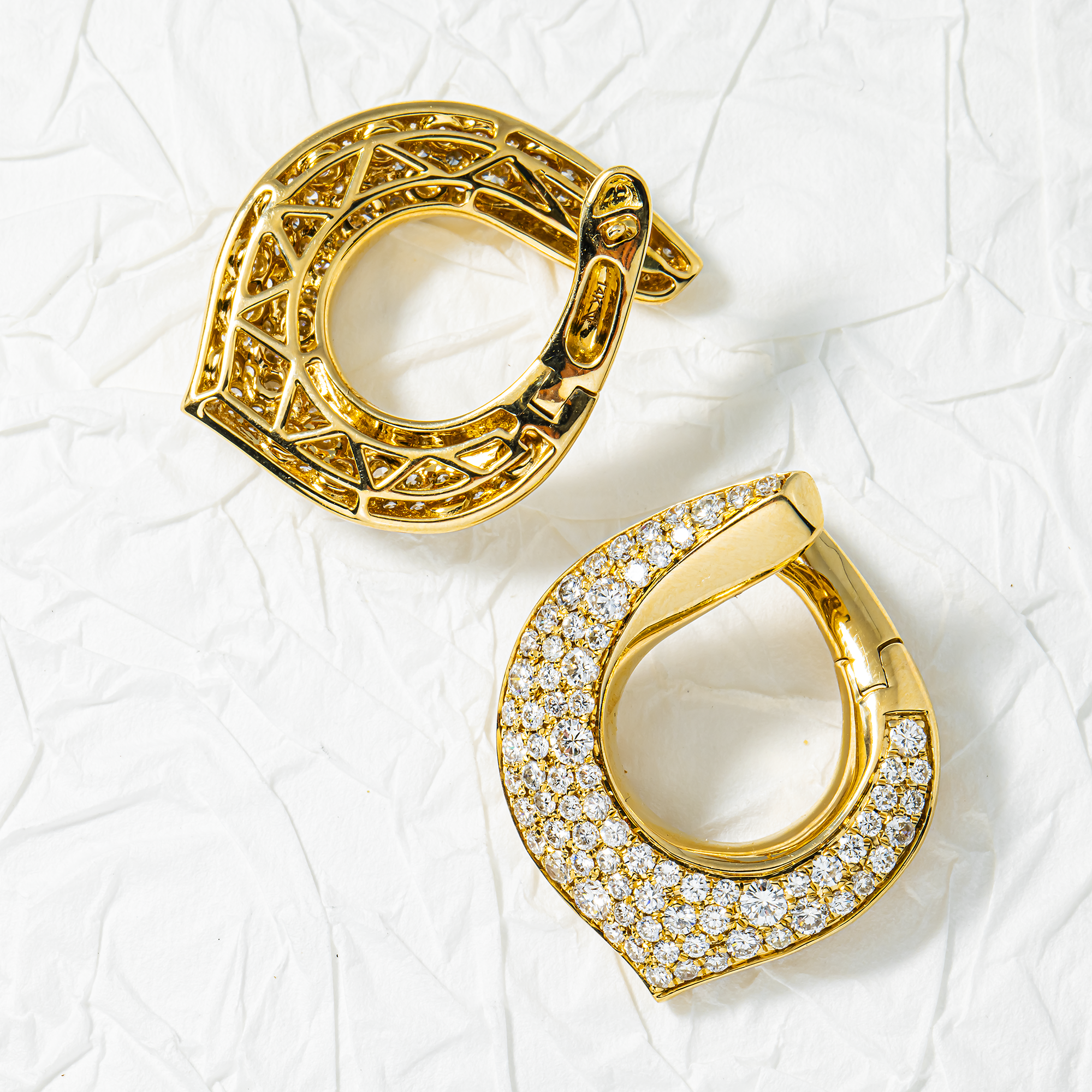 14K Yellow Gold Round Diamond Drop Earrings 2.66ctw