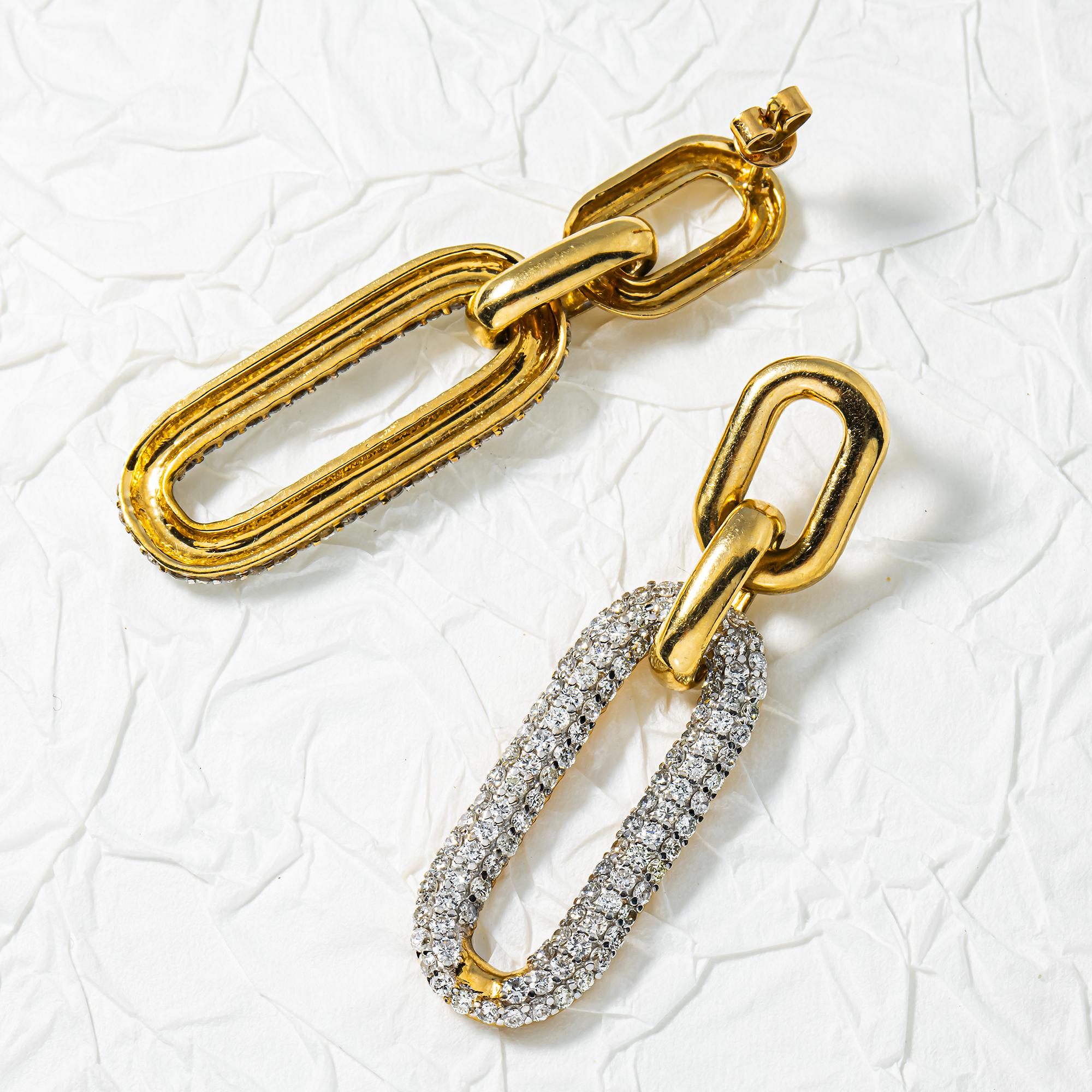 14K Yellow Gold Round Diamond Drop Earrings 3.11ctw