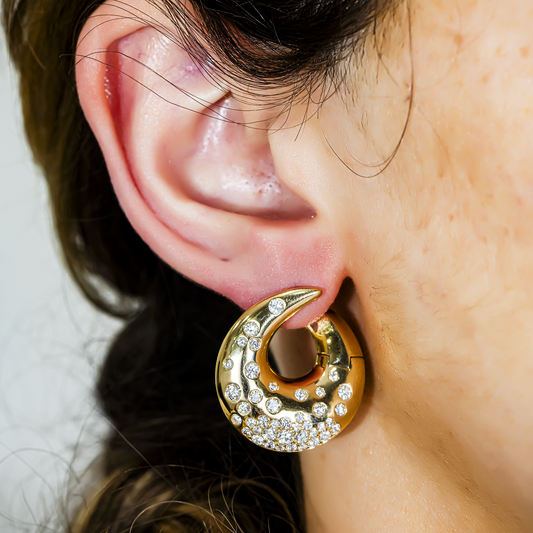 14K Yellow Gold Round Diamond Drop Earrings 2.43ctw