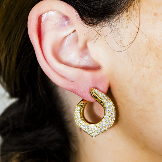 14K Yellow Gold Round Diamond Drop Earrings 2.66ctw