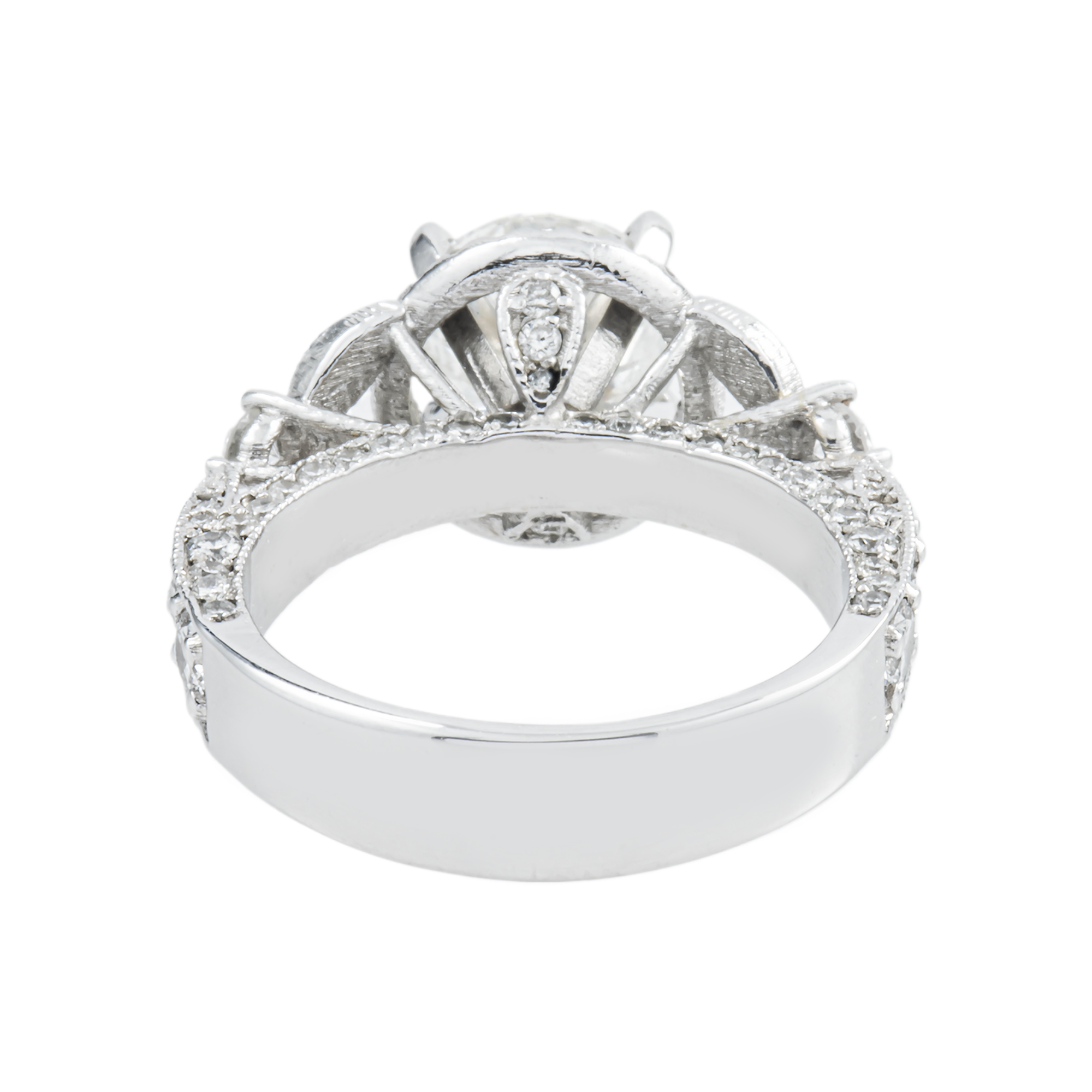 14K White Gold 1.71ct Round diamond Engagement Ring 2.51ctw