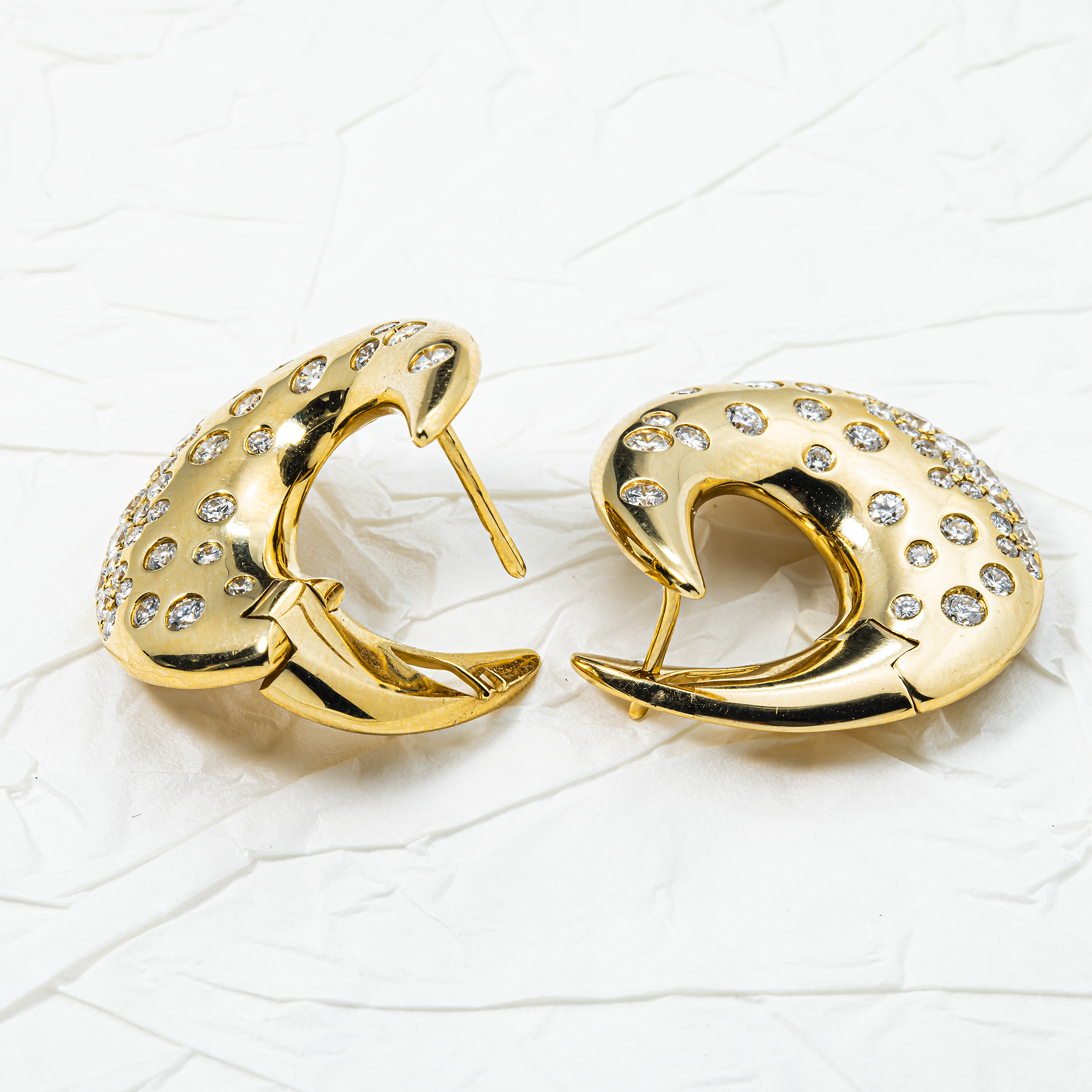14K Yellow Gold Round Diamond Drop Earrings 1.55ctw