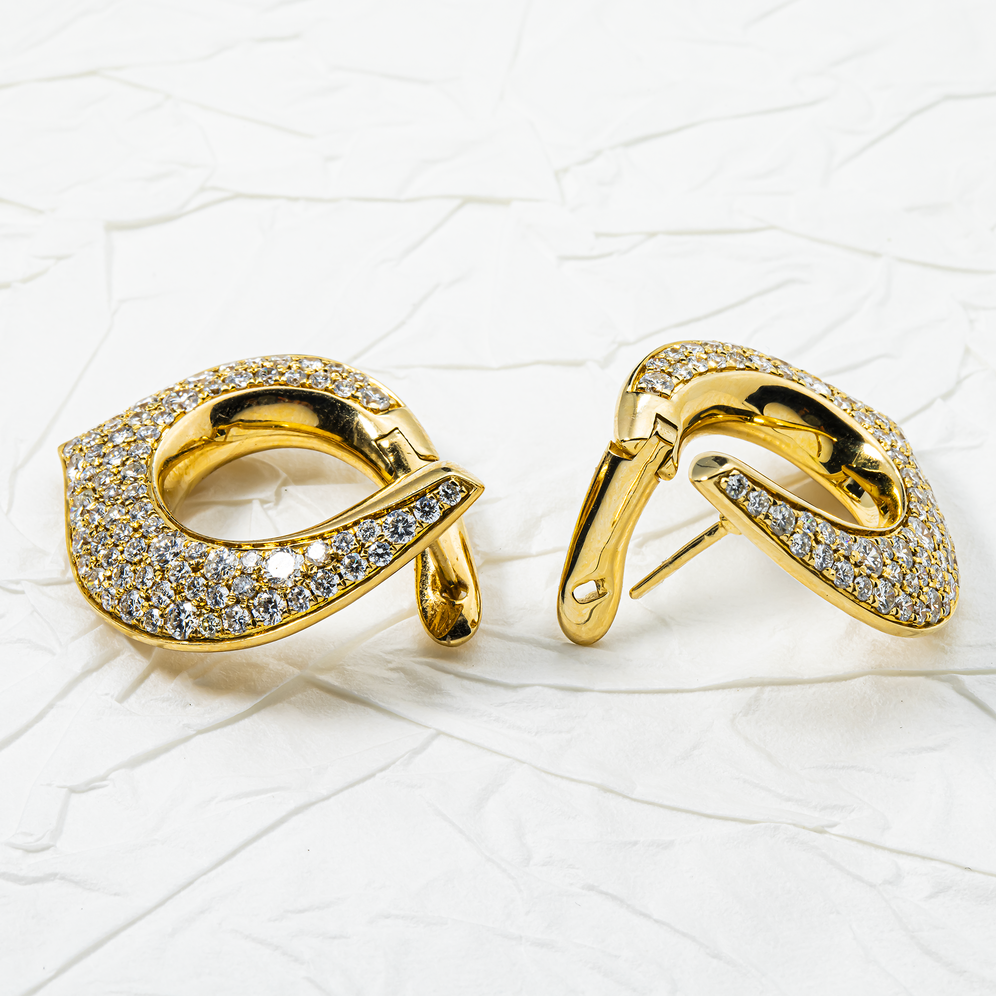 14K Yellow Gold Round Diamond Drop Earrings 2.43ctw