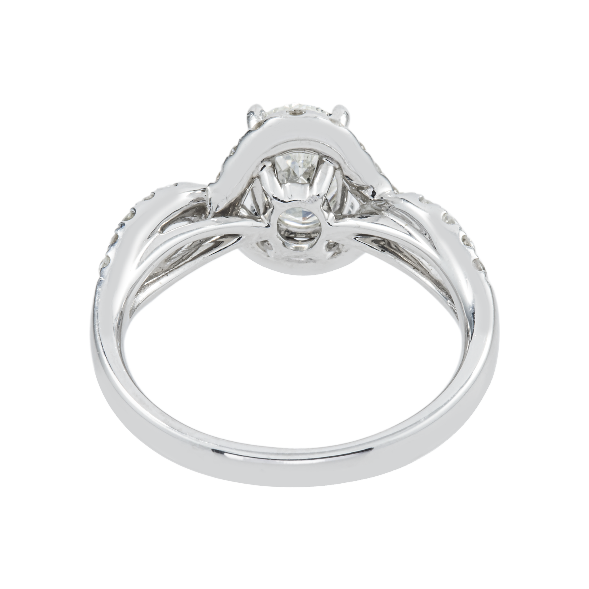 14K White Gold 1.01ct Oval Diamond Engagement Ring 1.50ctw