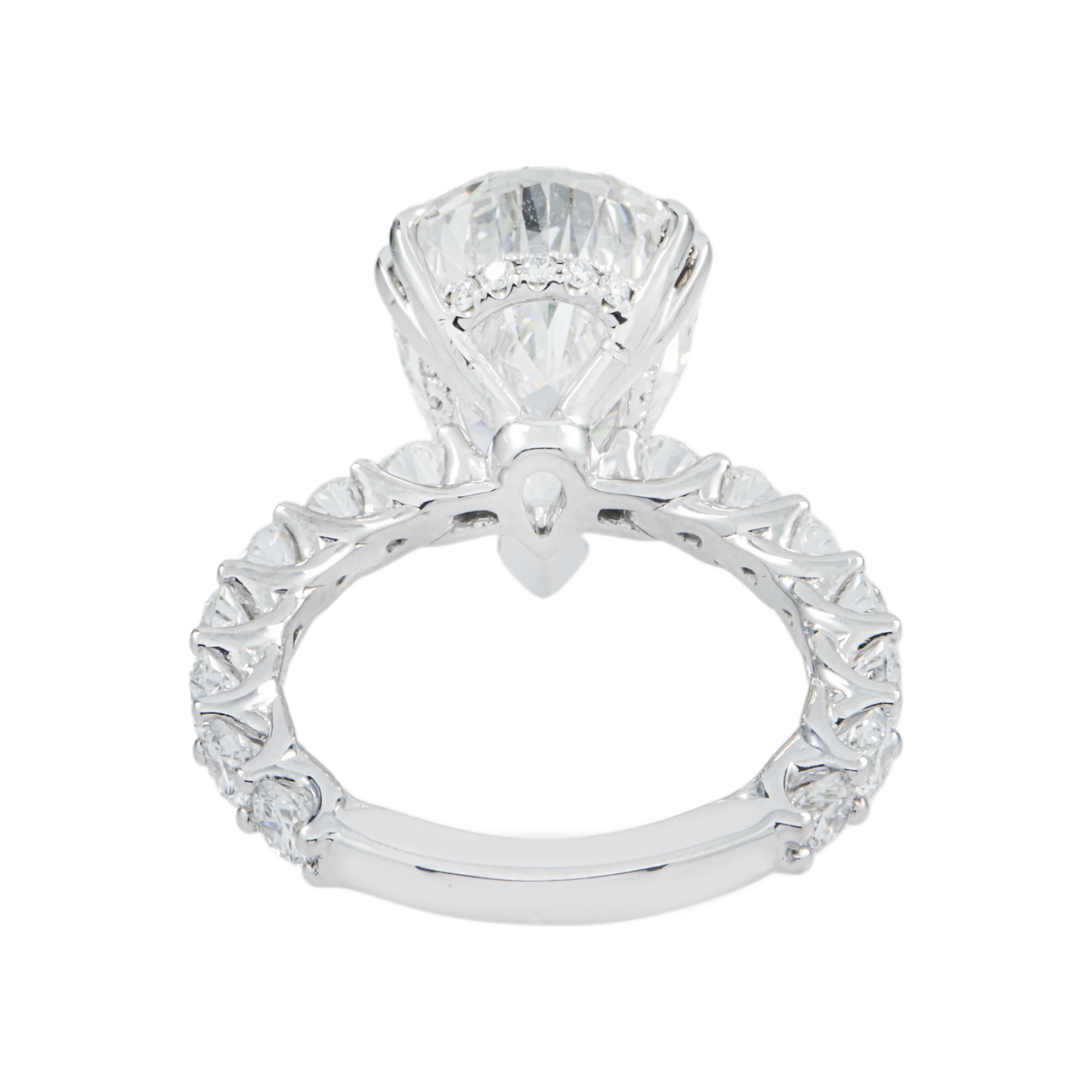 18K White Gold 6.05ct Pear Cut Diamond Engagement Ring 8.05ctw