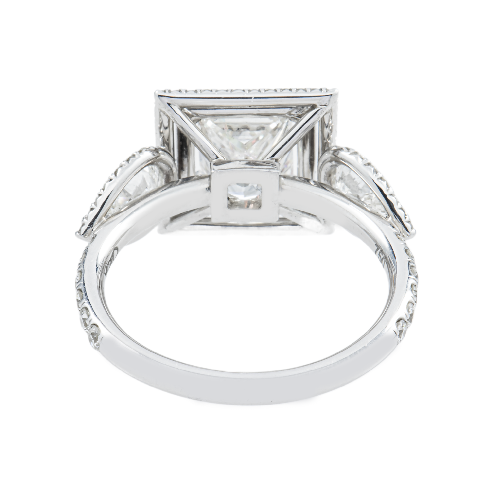 18K White Gold 1.50ct Princess Diamond Engagement Ring 3.45ctw
