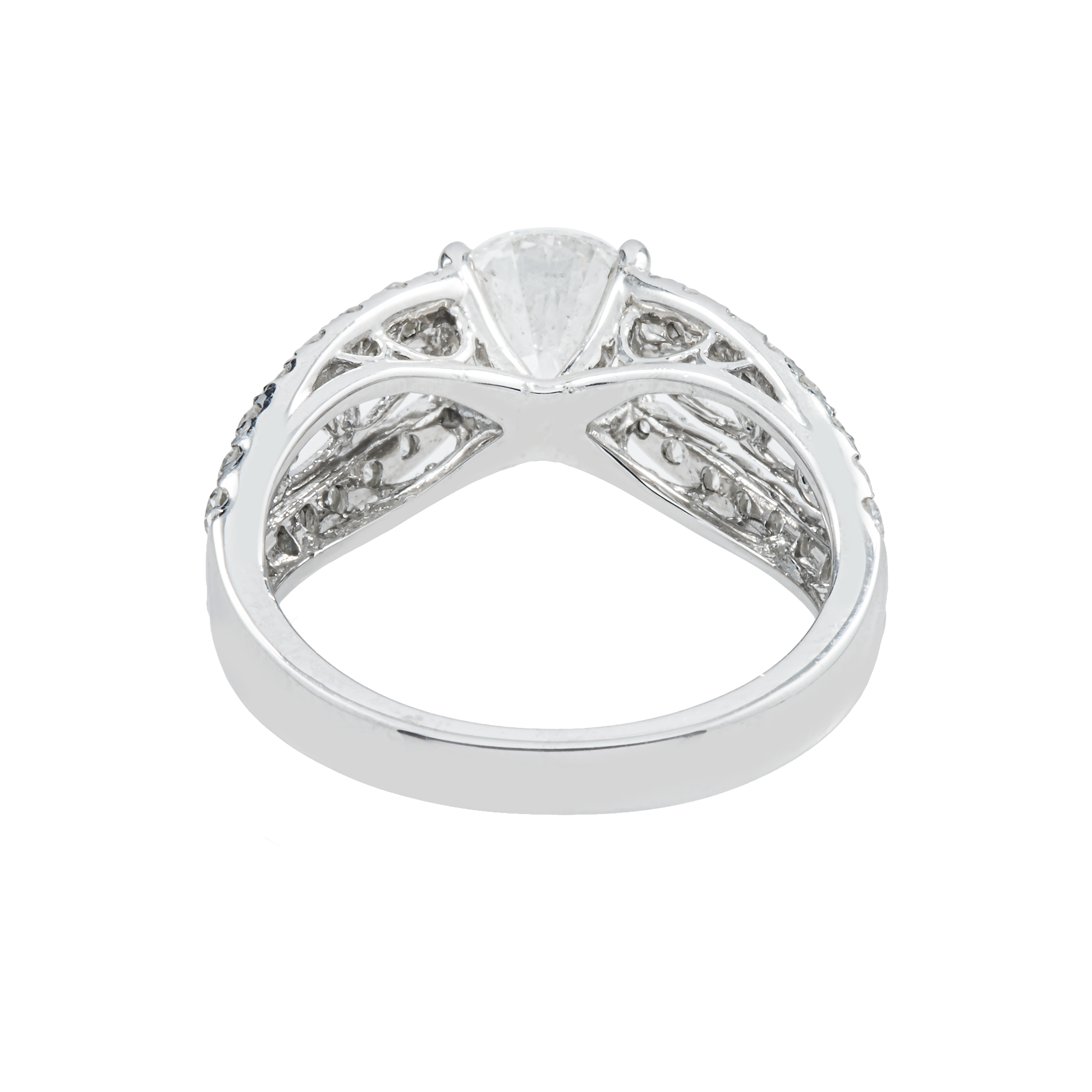 14K White Gold 1.60ct Round Diamond Engagement Ring 2.34ctw