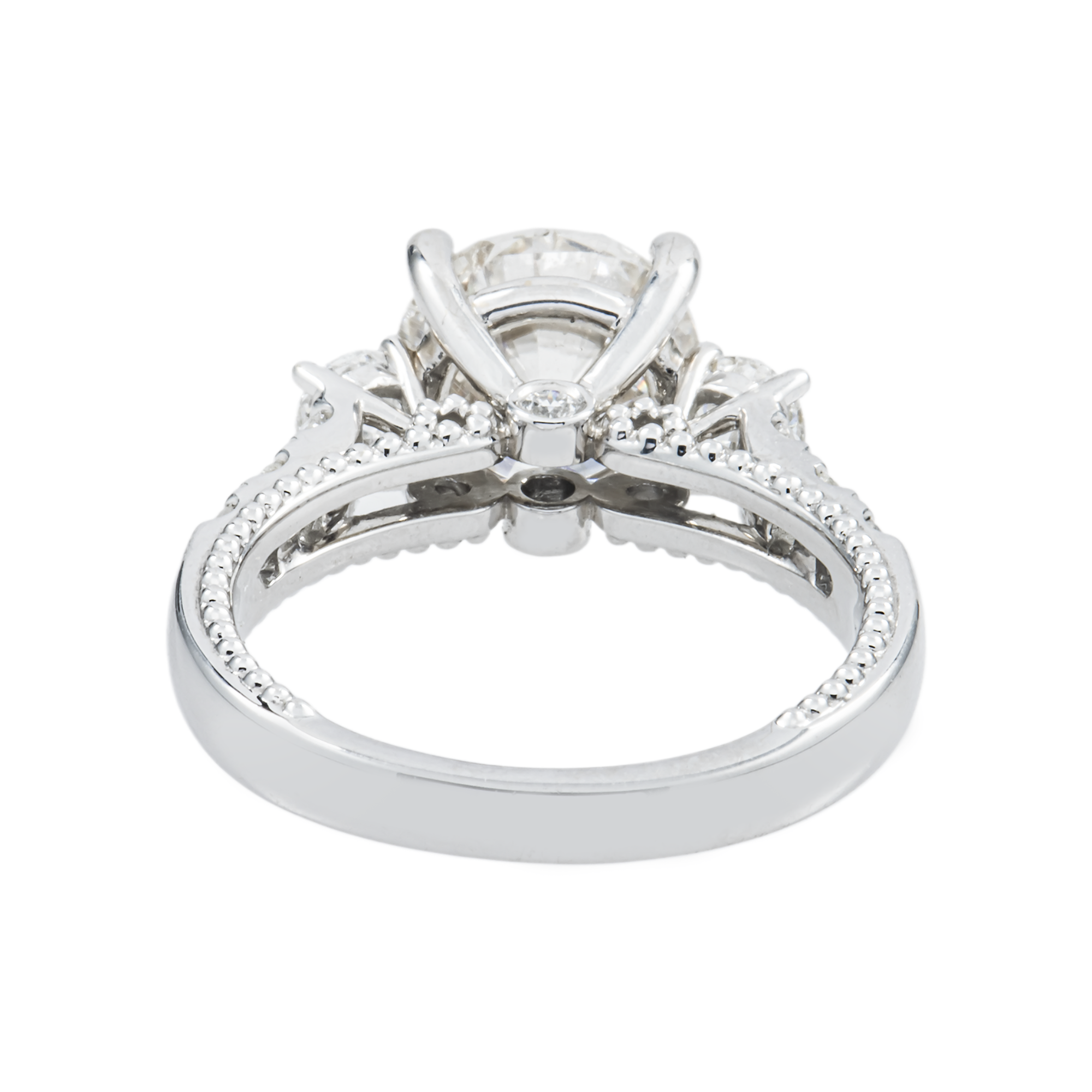18K White Gold 3.03ct Round Diamond engagement Ring 3.96ctw