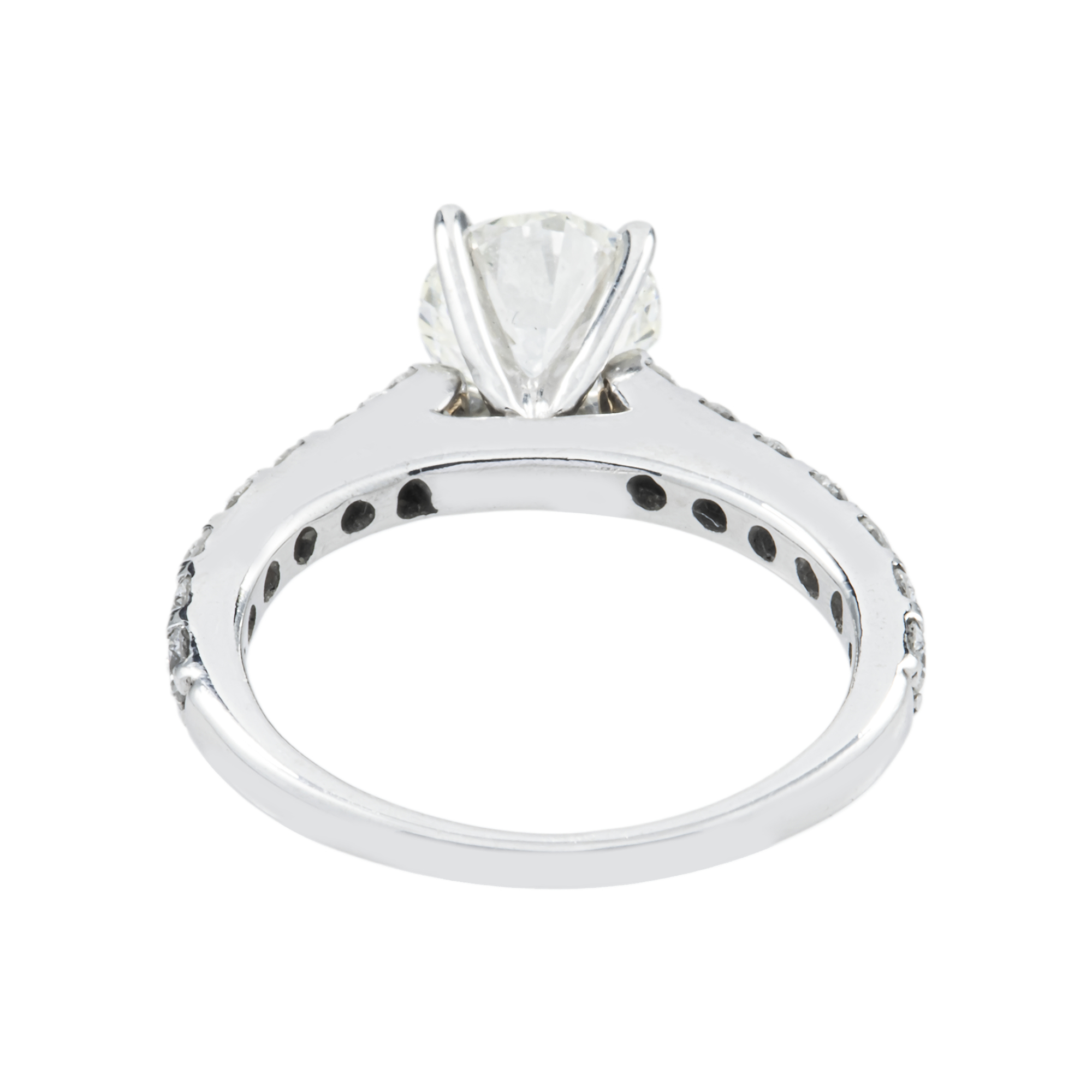 GIA 14K White Gold 1.05ct Round Diamond Engagement Ring 1.45ctw