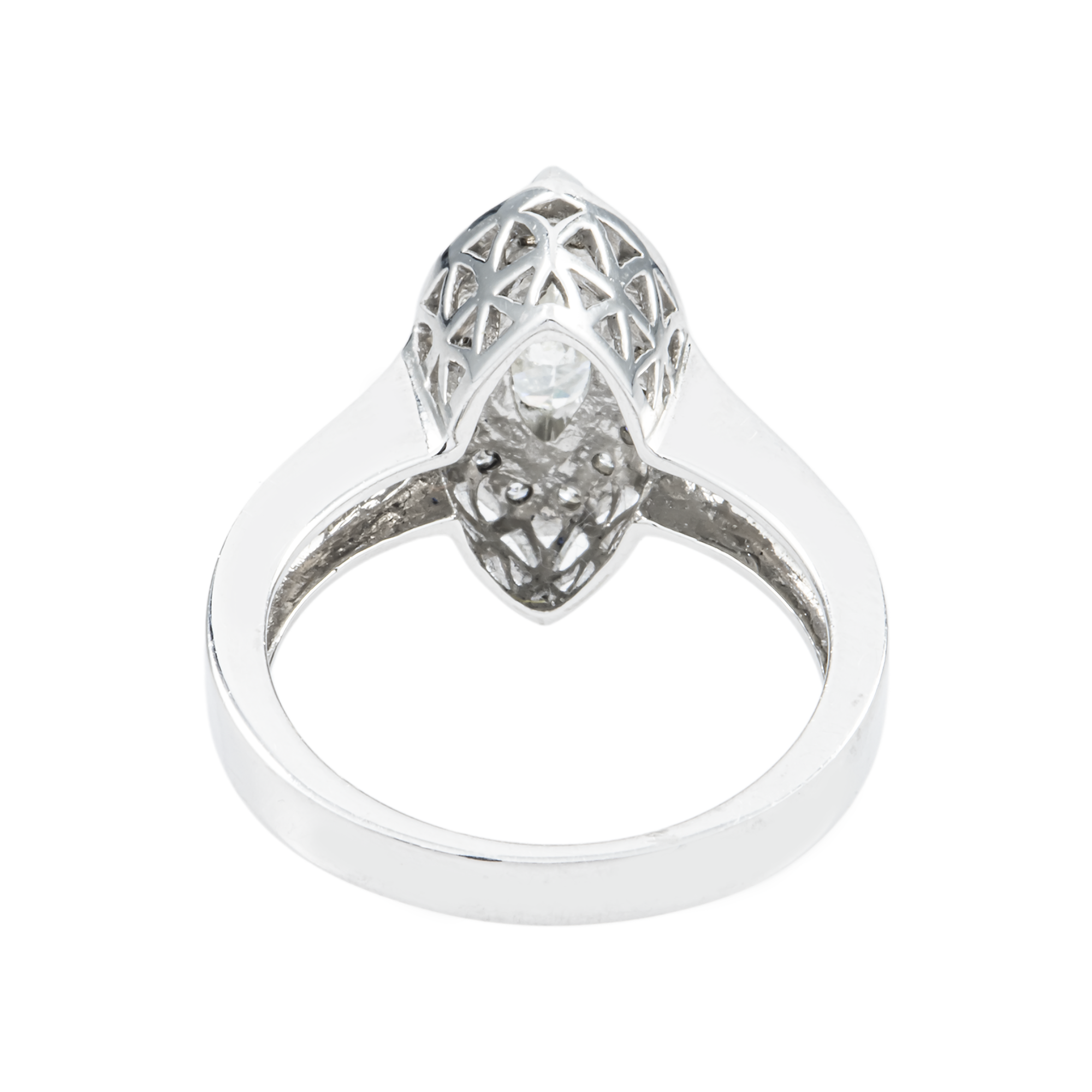 14K White Gold Marquise Cut Diamond Engagement Ring 1.98ct