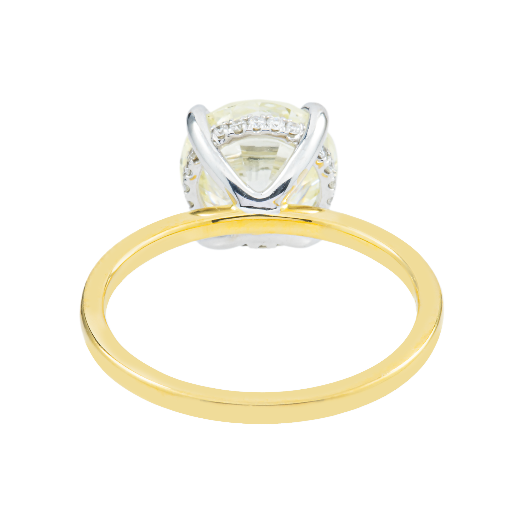 18K Yellow Gold 3.0ct Round Diamond Engagement Ring 3.08ct