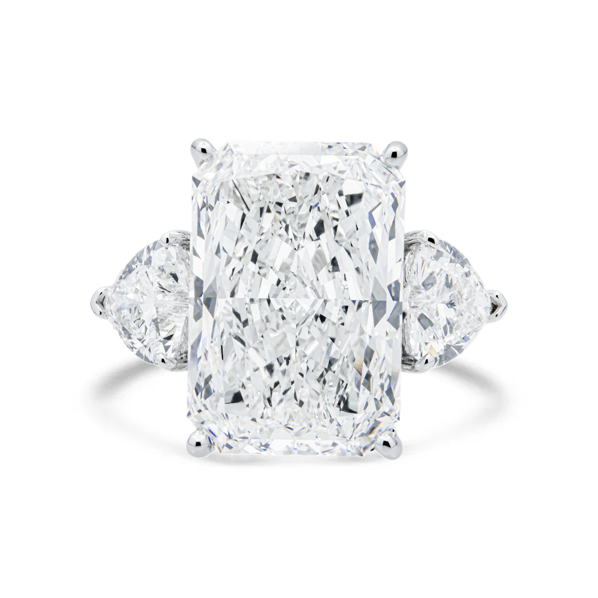 14K White Gold 16.31ct Radiant Diamond Engagement Ring 20.13ctw