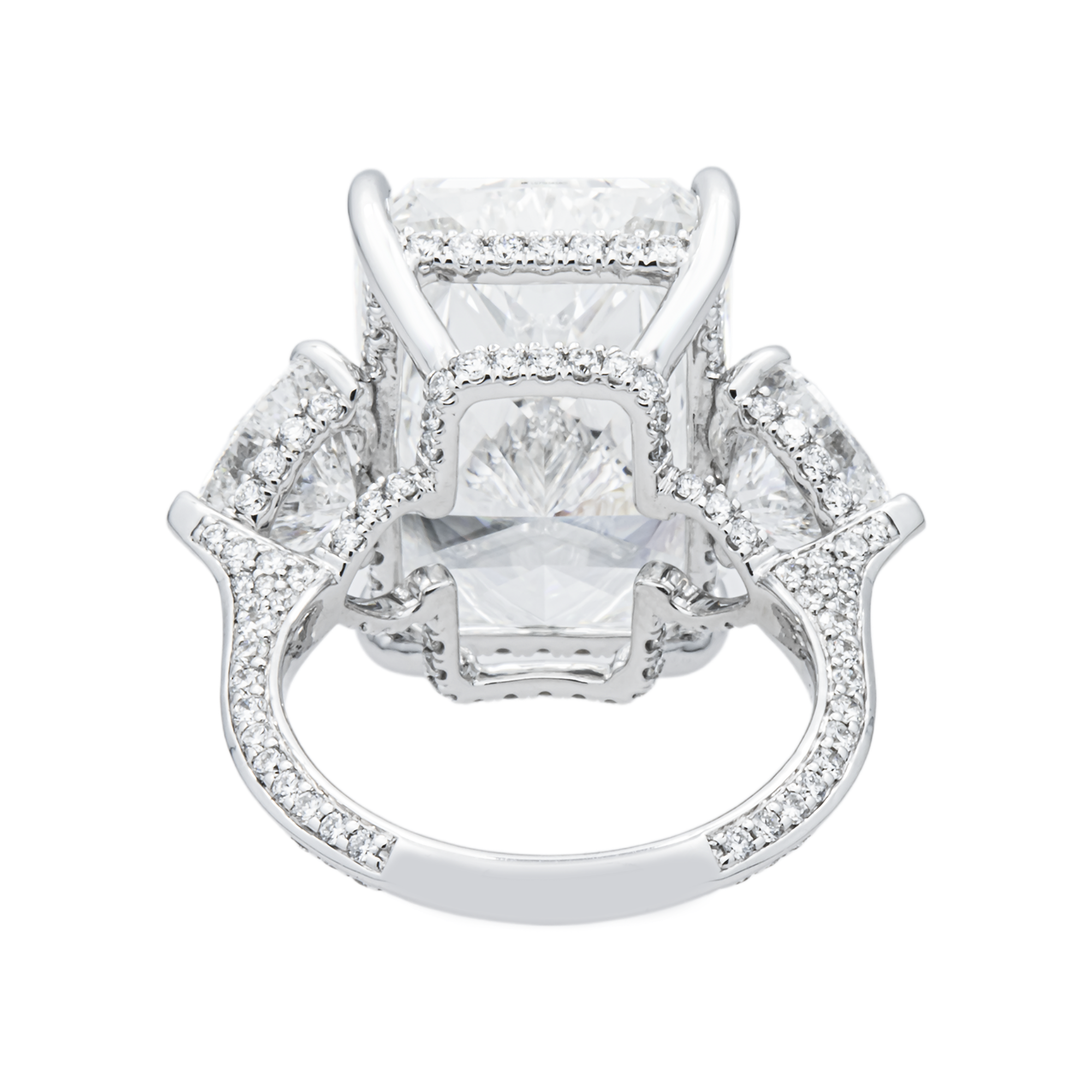 14K White Gold 16.31ct Radiant Diamond Engagement Ring 20.13ctw
