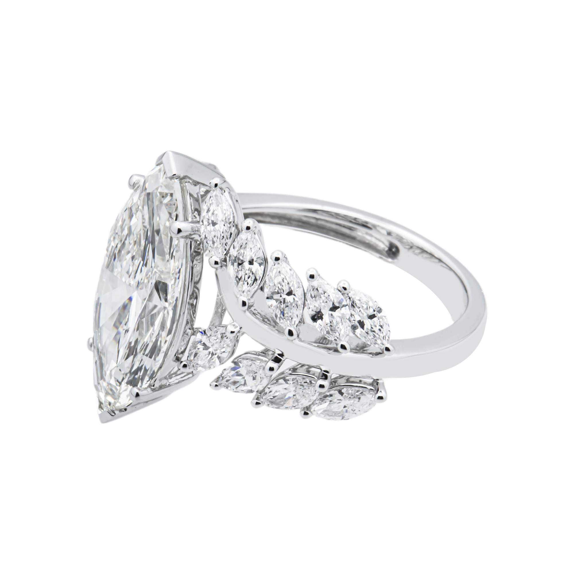 The Eternal Vine - White Gold Marquise Diamond Ring 5.44ctw