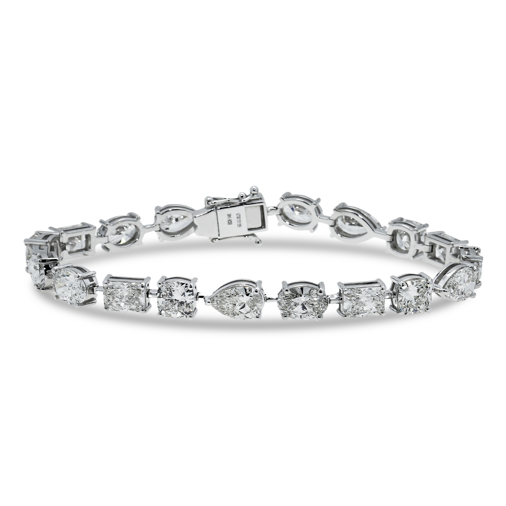 14K White Gold Multi Cut Diamond Satellite Bracelet 20.21Ct Bracelets