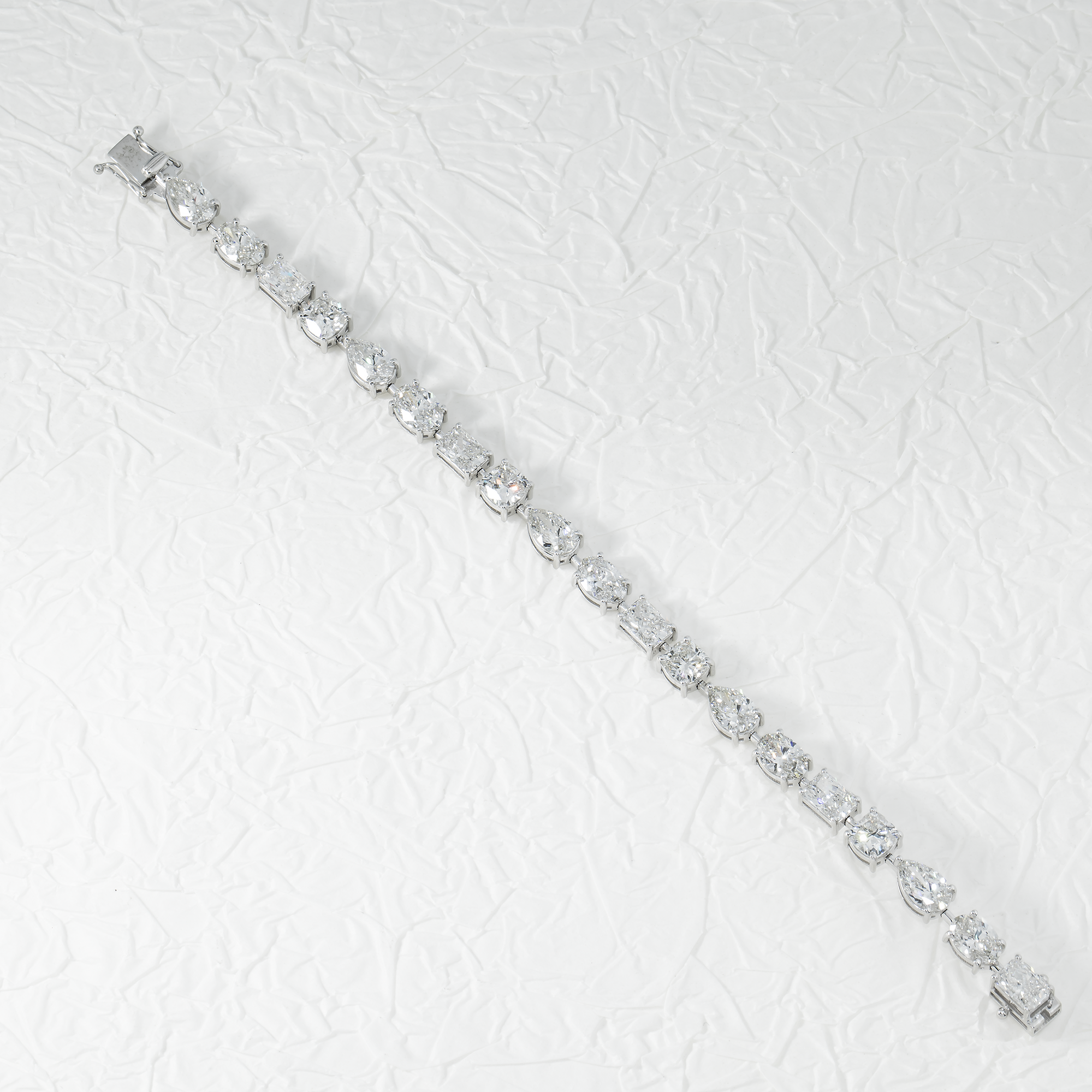 14K White Gold Multi Cut Diamond Satellite Bracelet 20.21Ct Bracelets