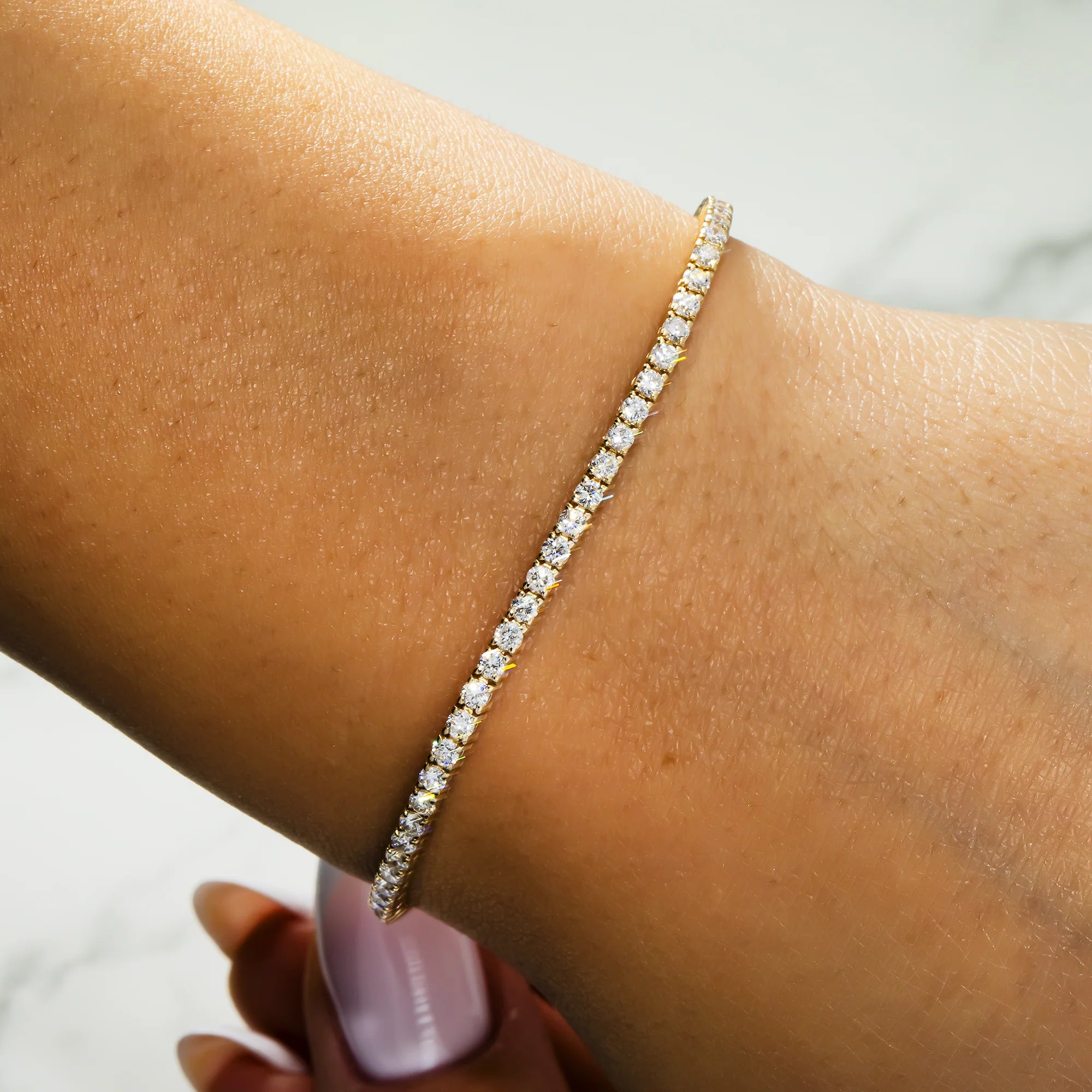 14K Gold Round Diamond Tennis Bracelet 2.0ct (Also available in Yellow or Rose Gold)