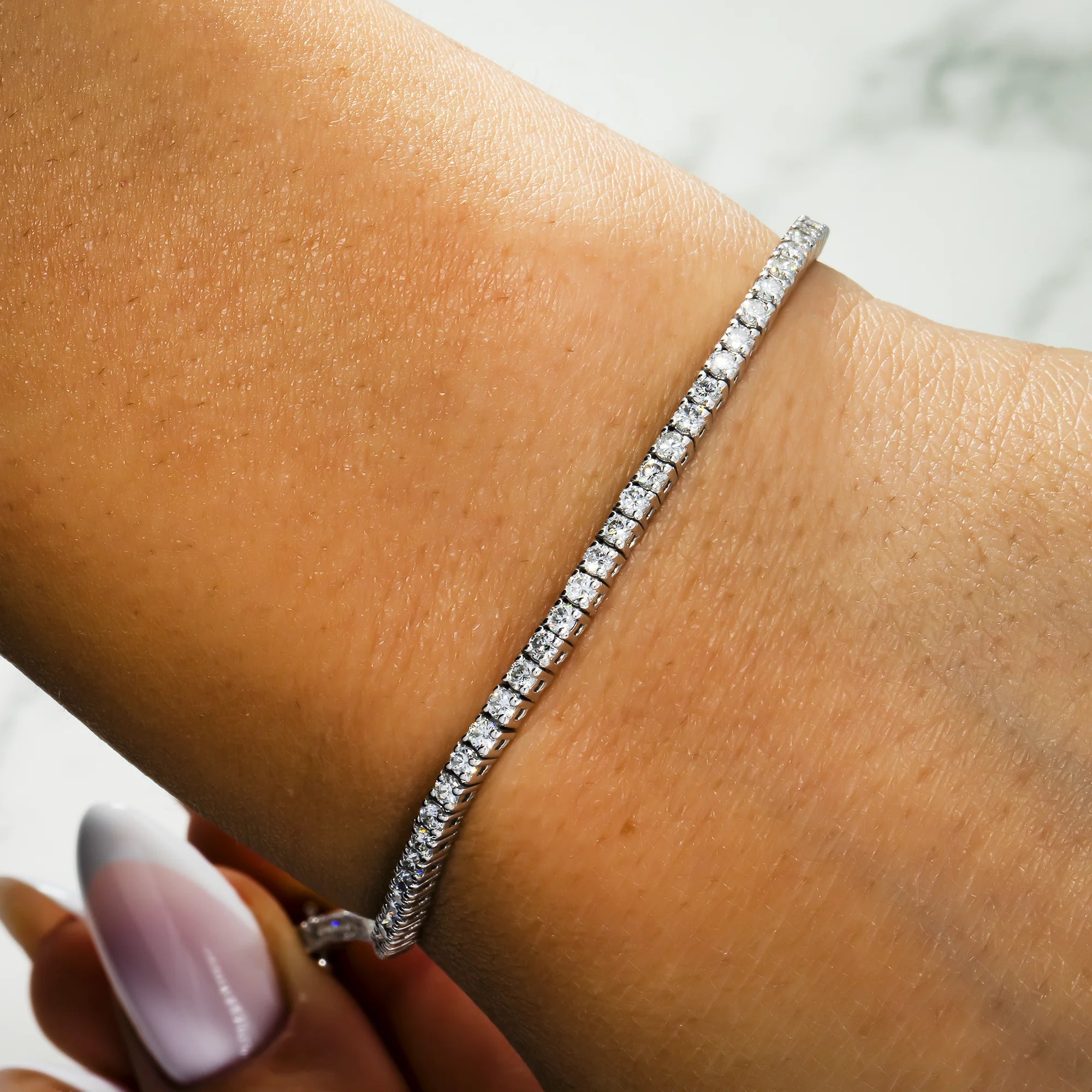 14K Gold Round Diamond Tennis Bracelet 2.0ct (Also available in Yellow or Rose Gold)