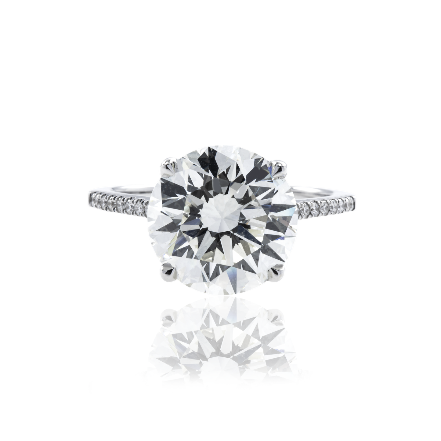 18 White Gold 5.31ct Round Diamond Engagement Ring 5.52ctw