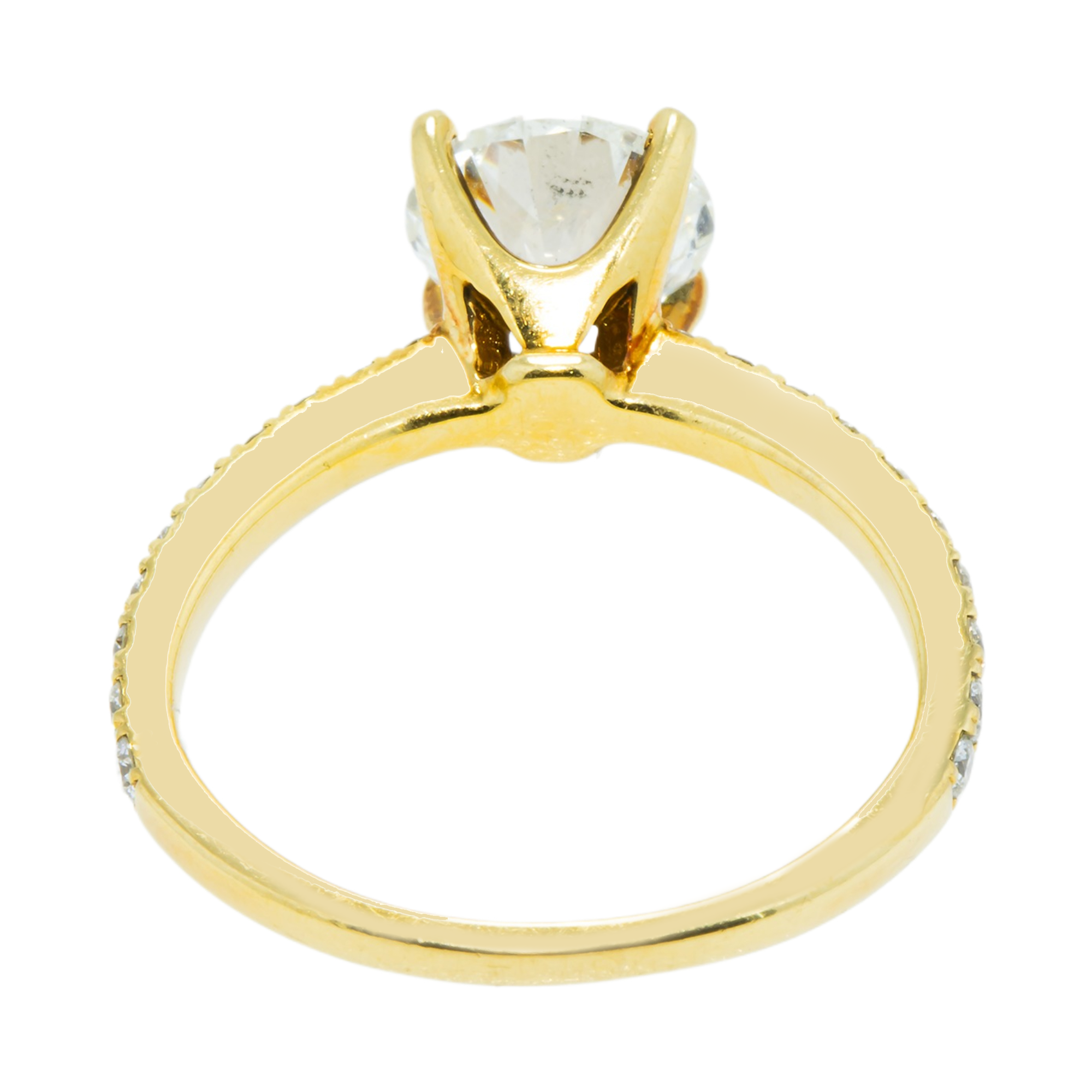 18K Yellow Gold 1.55ct Round Diamond Engagement Ring 1.87ctw
