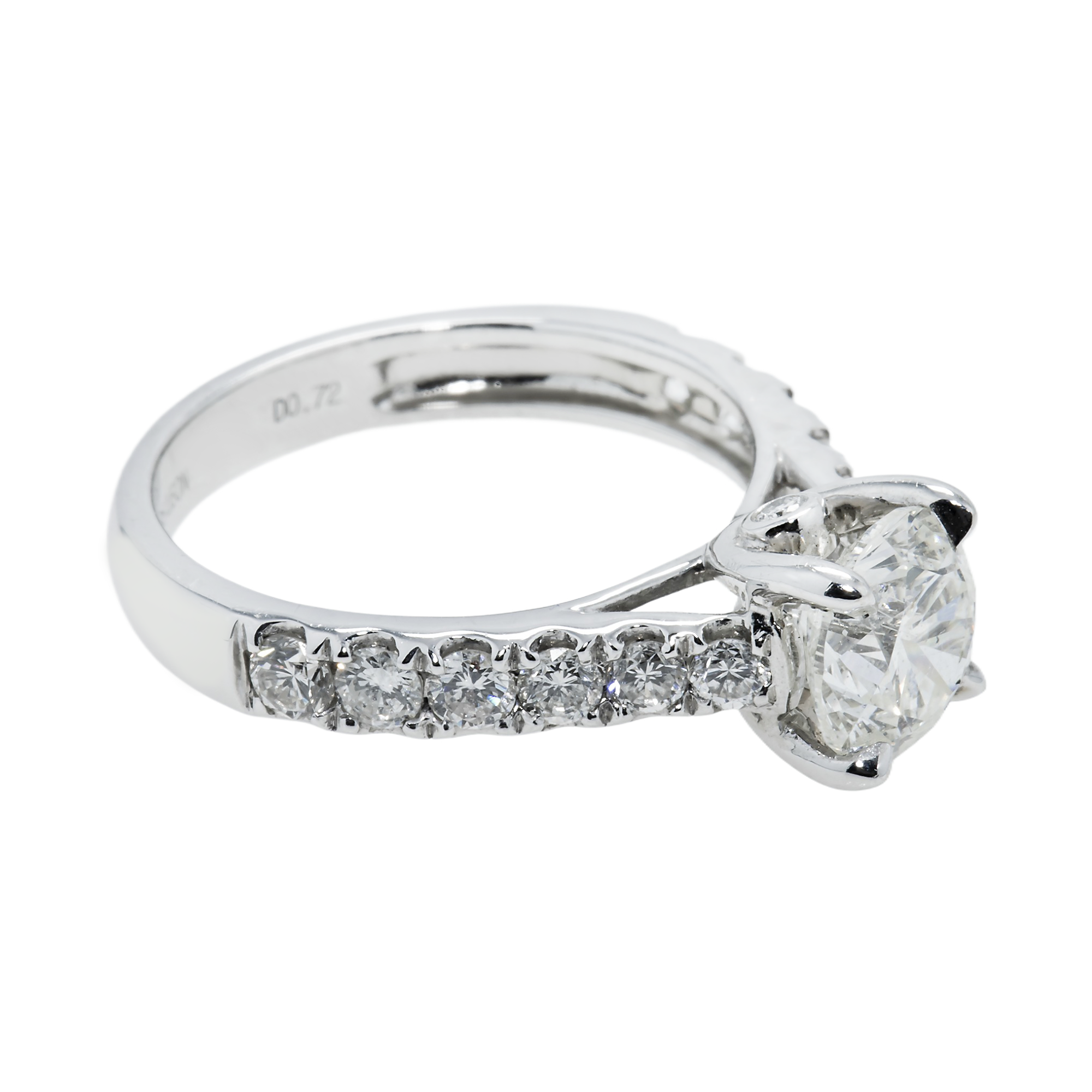 14K White Gold 1.65ct Round Diamond Engagement Ring 2.37ctw