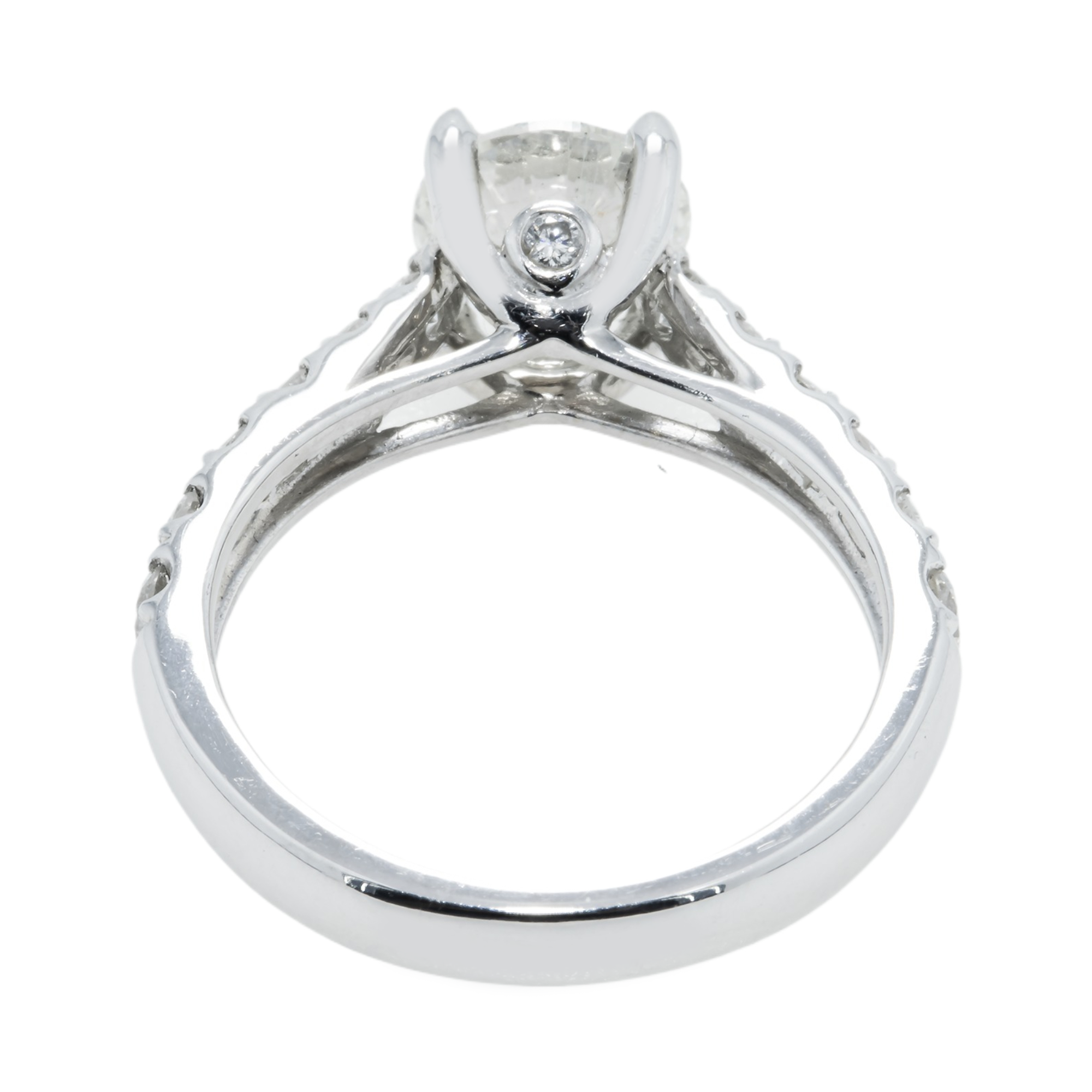 14K White Gold 1.65ct Round Diamond Engagement Ring 2.37ctw