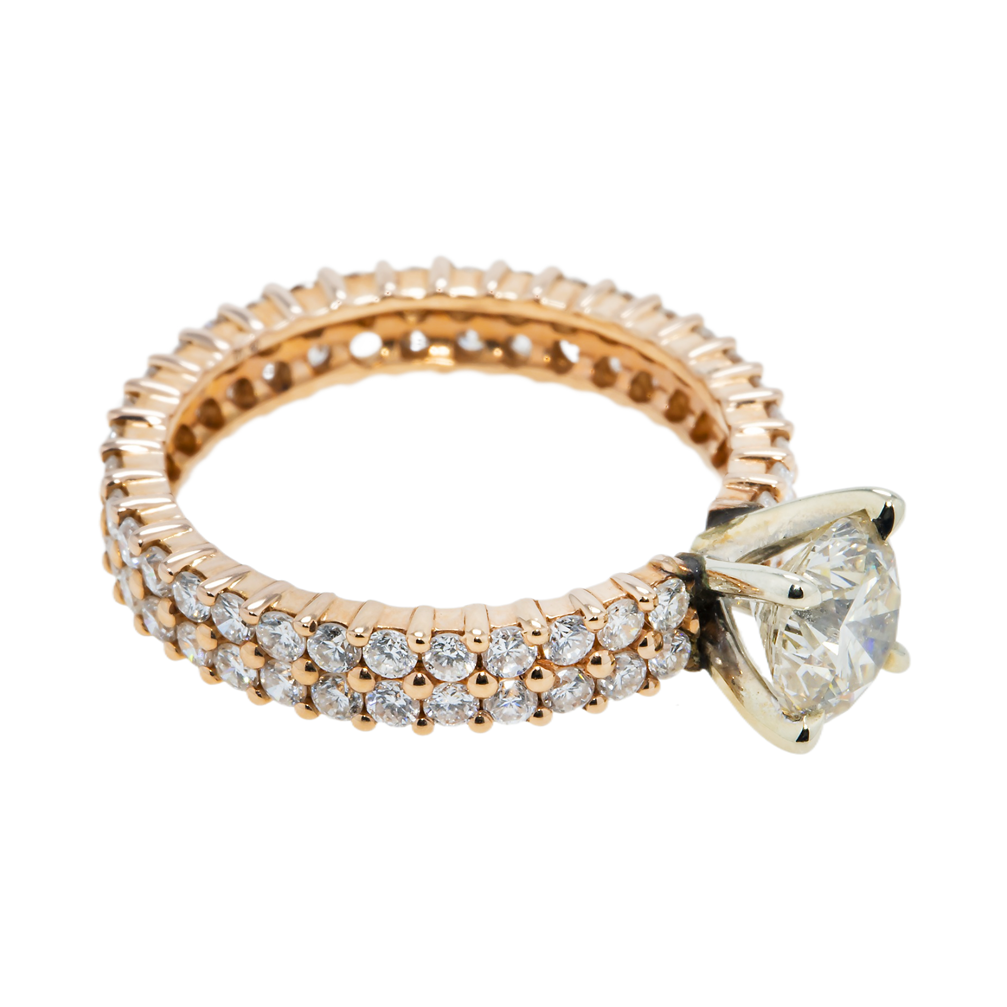 14K Rose Gold 1.17ct Round Diamond Engagement Ring 2.57ctw