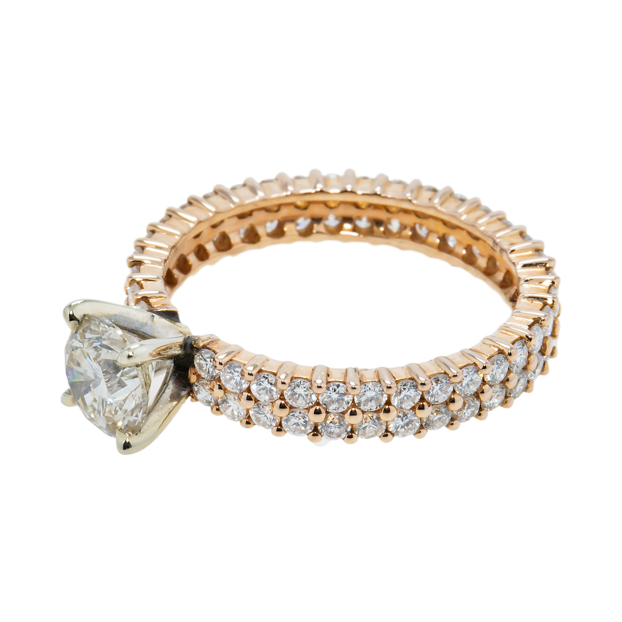 14K Rose Gold 1.17ct Round Diamond Engagement Ring 2.57ctw