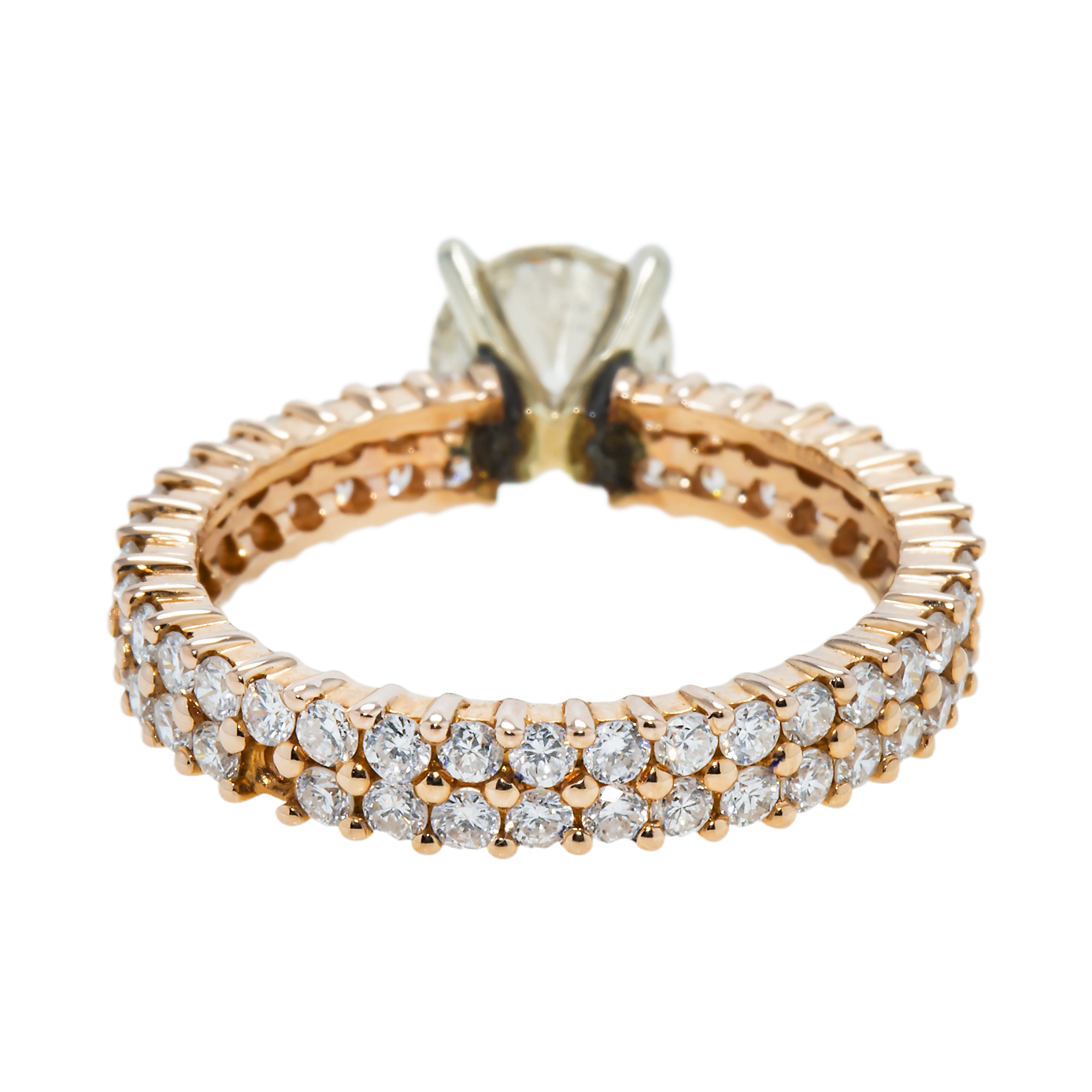 14K Rose Gold 1.17ct Round Diamond Engagement Ring 2.57ctw