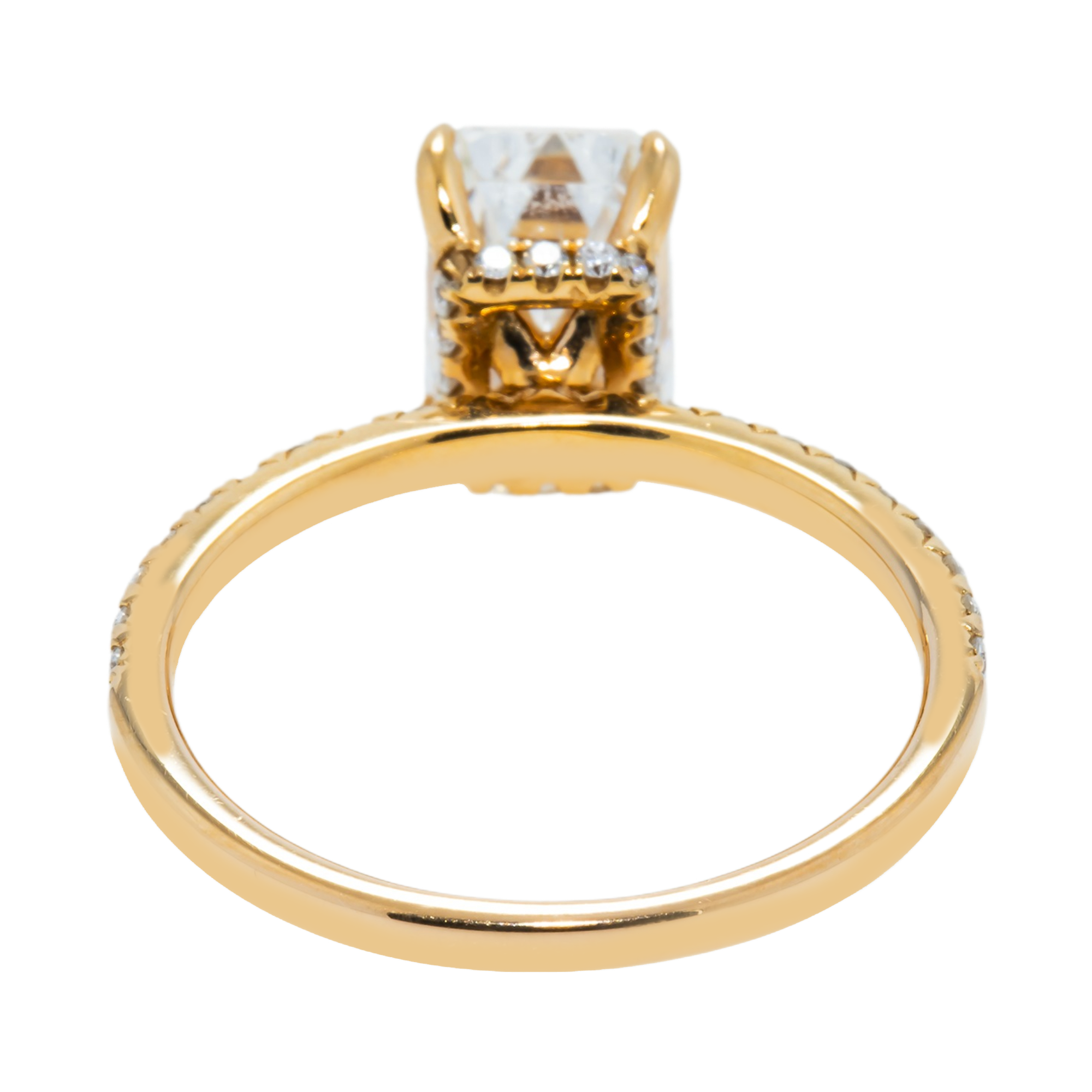 18K Rose Gold 2.02ct Emerald Cut Diamond Engagement Ring 2.34ctw