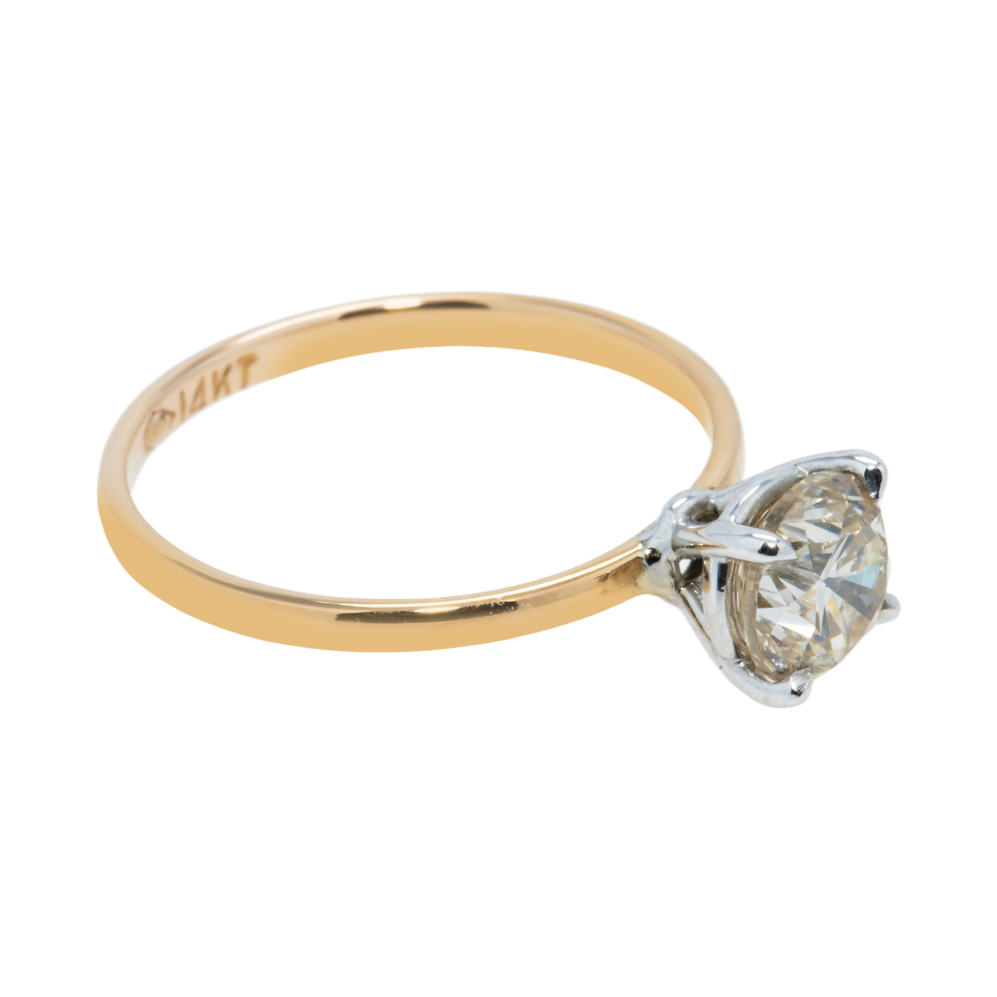 14K Roise Gold Round Solitaire Diamond Engagement Ring 1.16Ct Bridal
