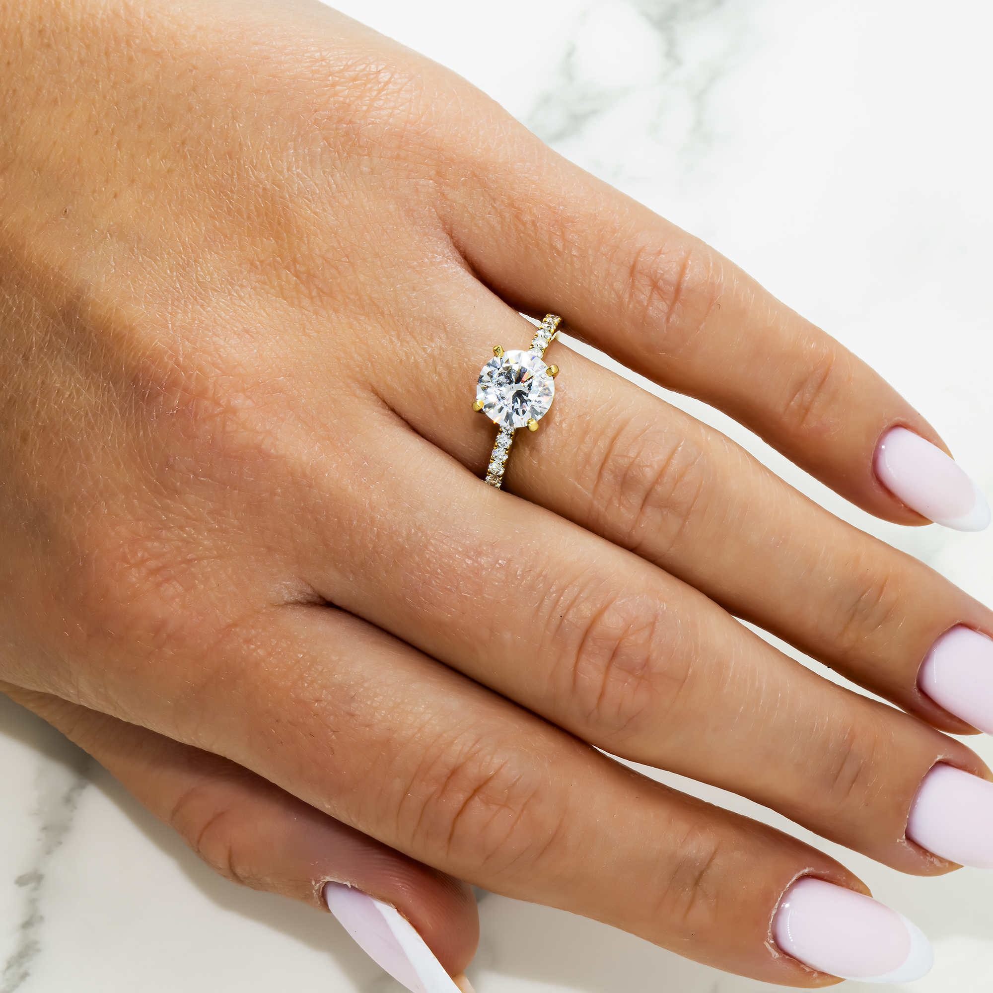 18K Yellow Gold 1.55ct Round Diamond Engagement Ring 1.87ctw