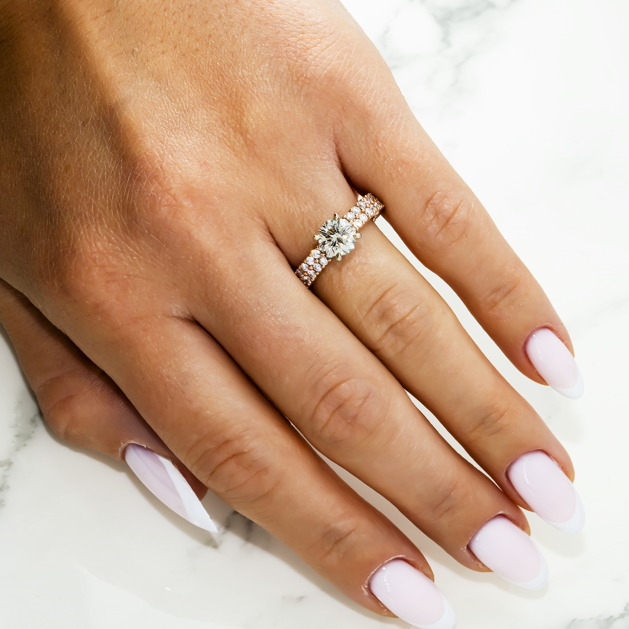 14K Rose Gold 1.17ct Round Diamond Engagement Ring 2.57ctw