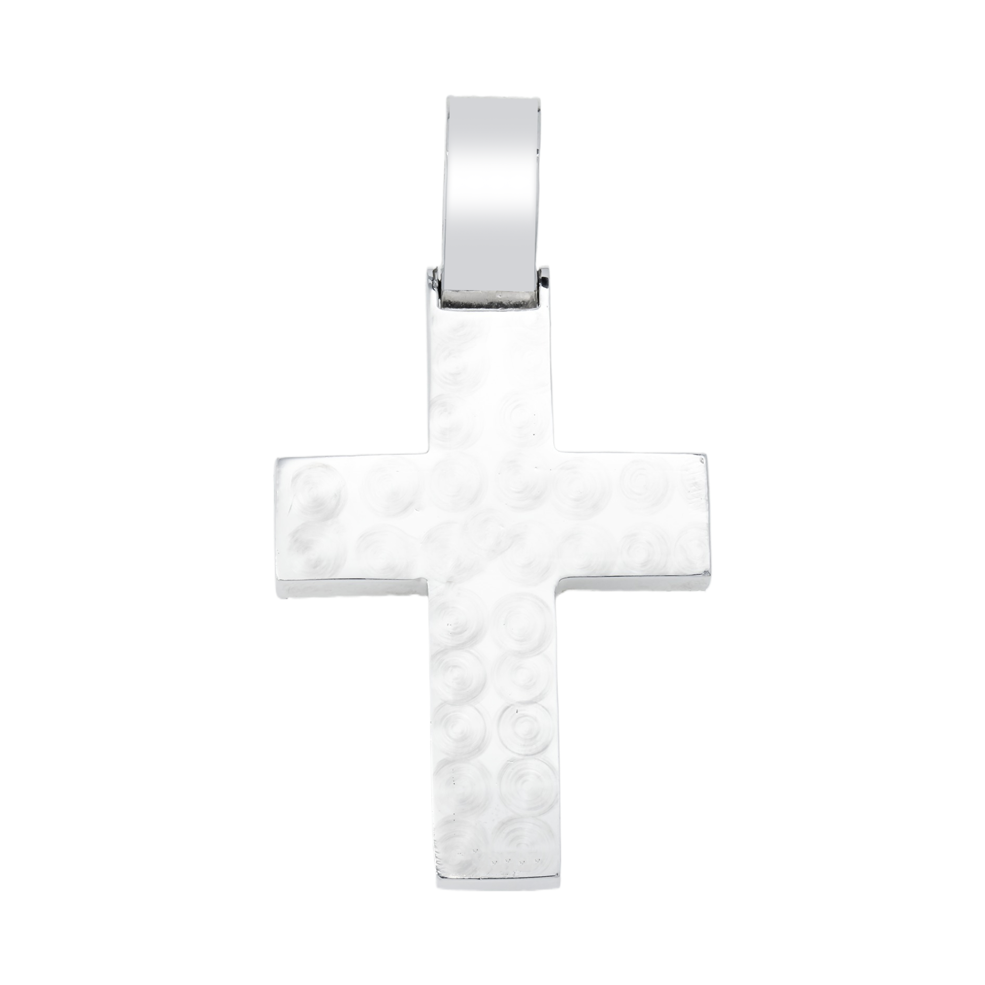 14K White Gold Bilevel Round Diamond Cross Pendant 6.70Ct