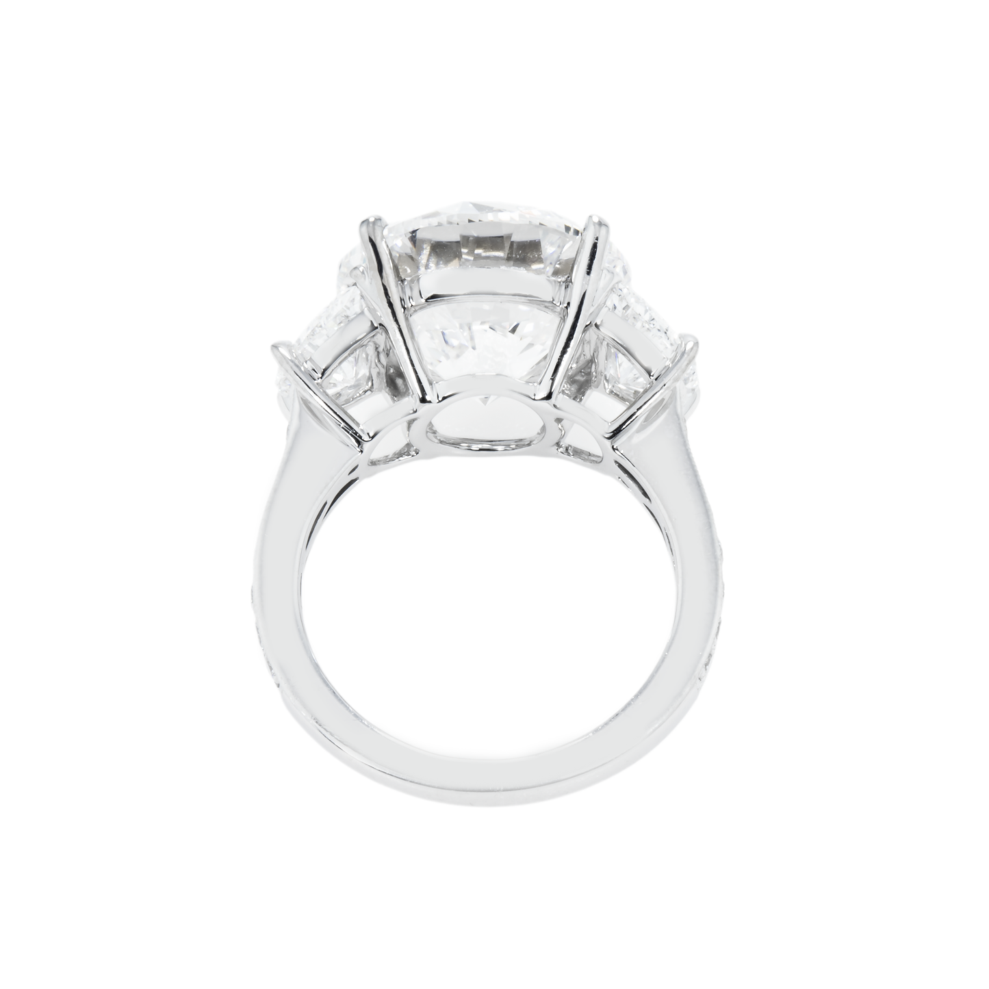 GIA 18K White Gold 10.21ct Round Triple Diamond Engagement Ring 11.10ctw