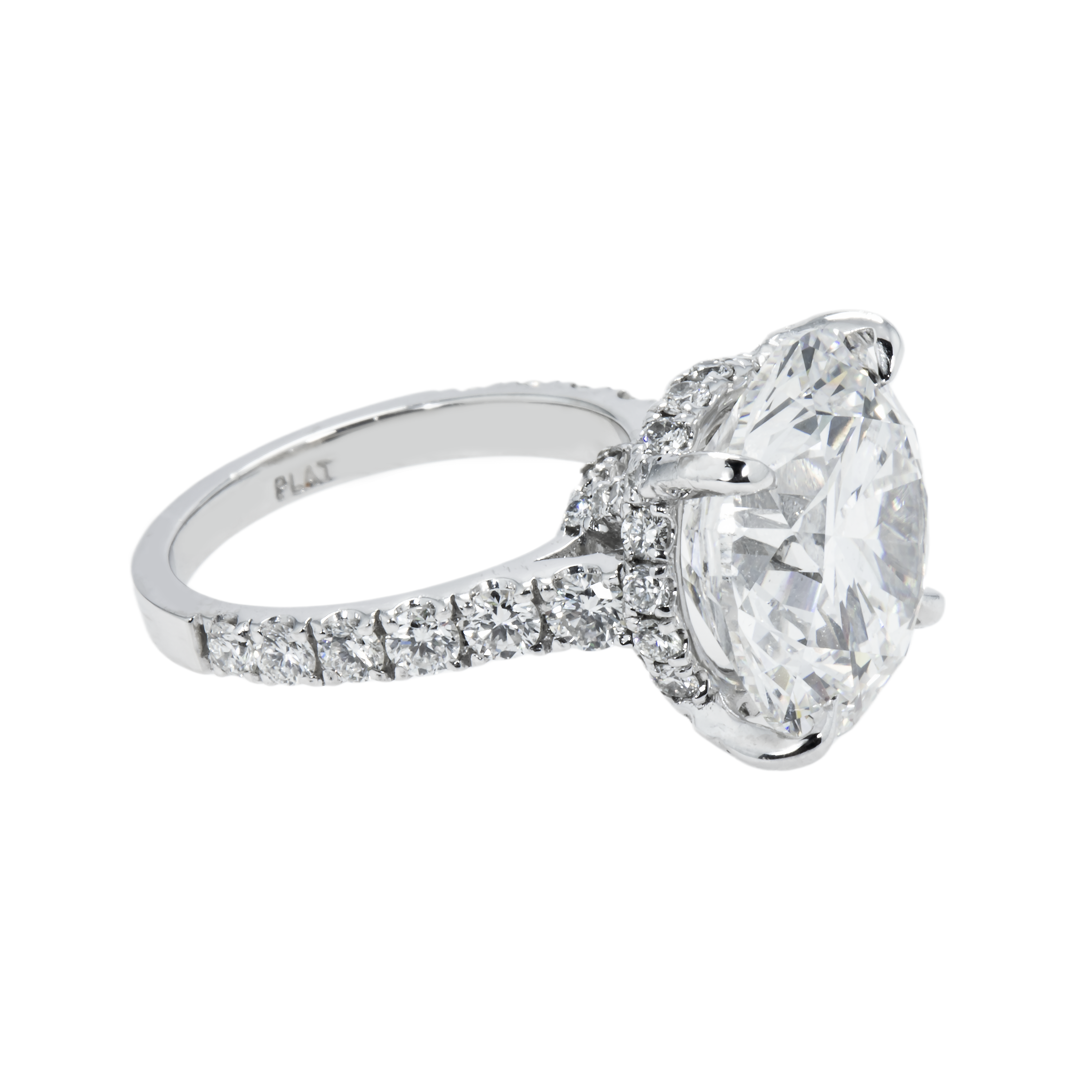 Gia Platinum 11.05Ct Round Diamond Engagement Ring 12.47Ctw Bridal